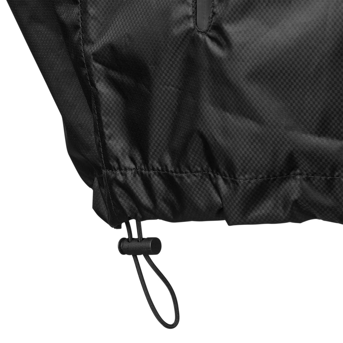 Nærbillede af All-weather jacket Monaco v24-kant med sort snortræk, Match & Training wear, sort fodbold