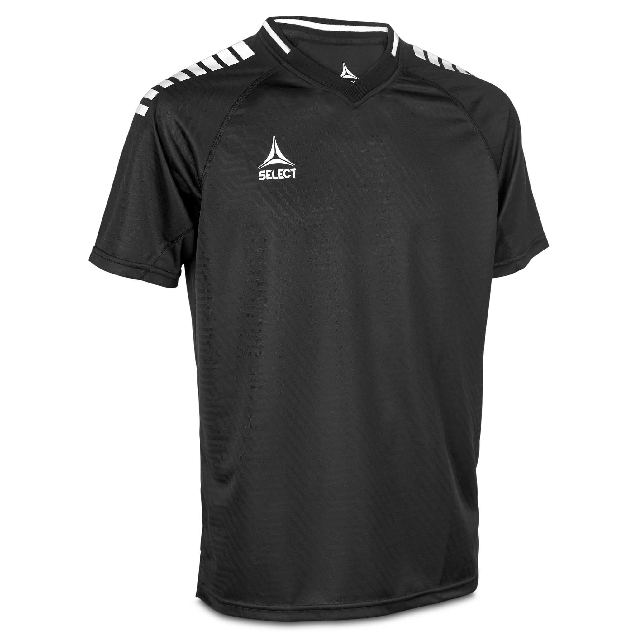 Framsida av svart/vit Player shirt S/S Monaco v24, fotboll Match & Training wear