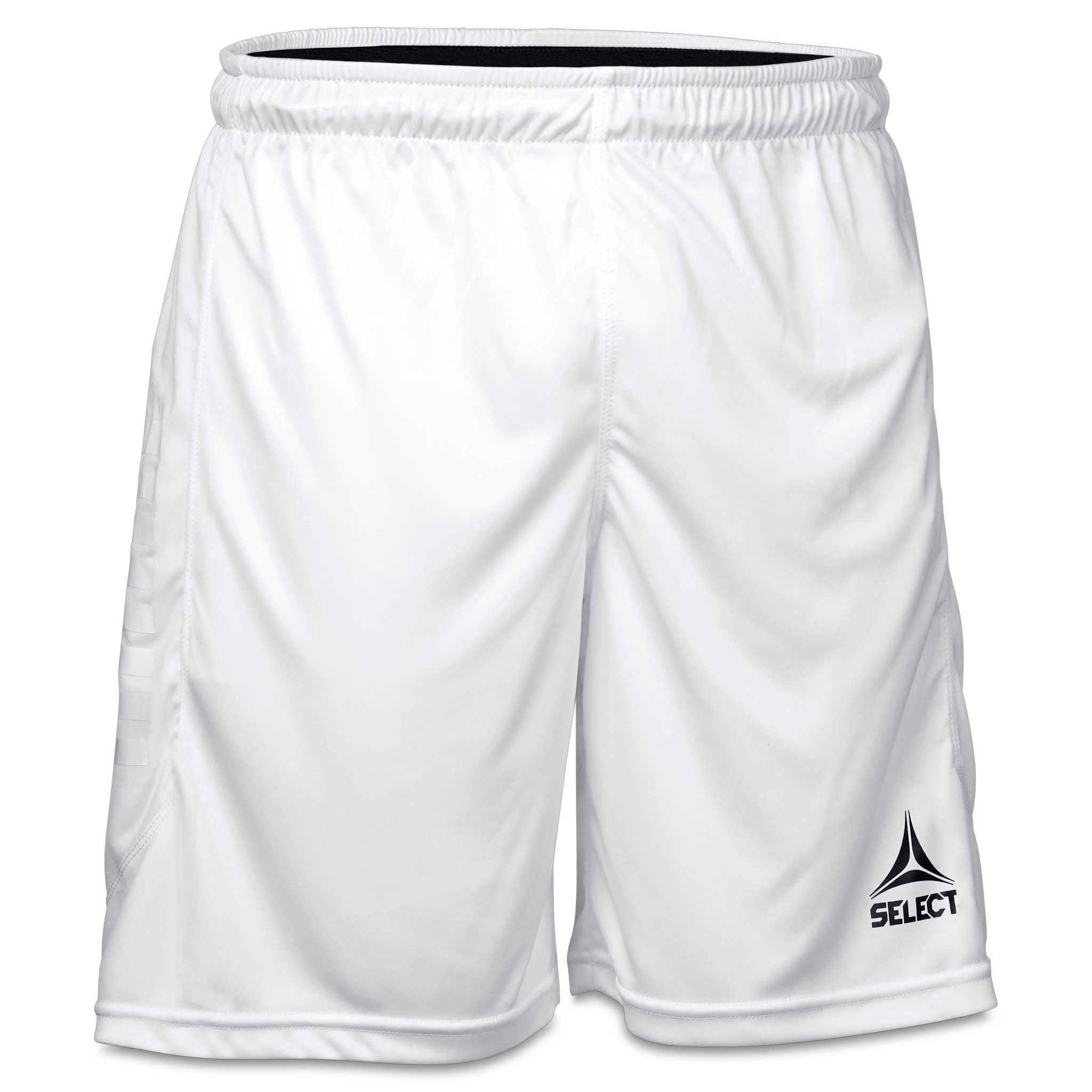 Vita Player shorts Monaco v24, match- och träningskläder, framsida med svart Select-logga