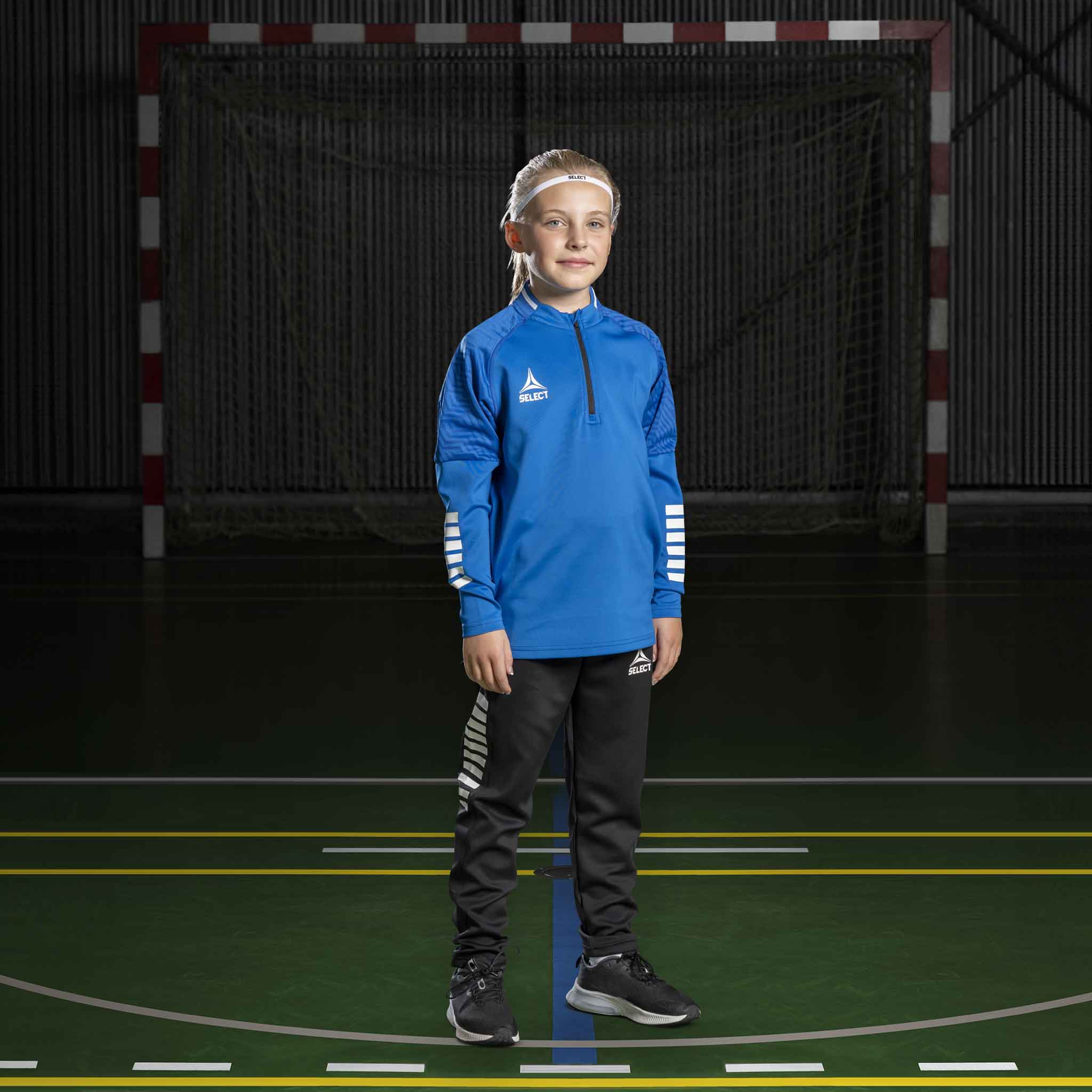 Monaco Sweatshirt för träning 1/2 dragkedja - Barn #färg_ #färg_blå/vit #färg_blå/vit
