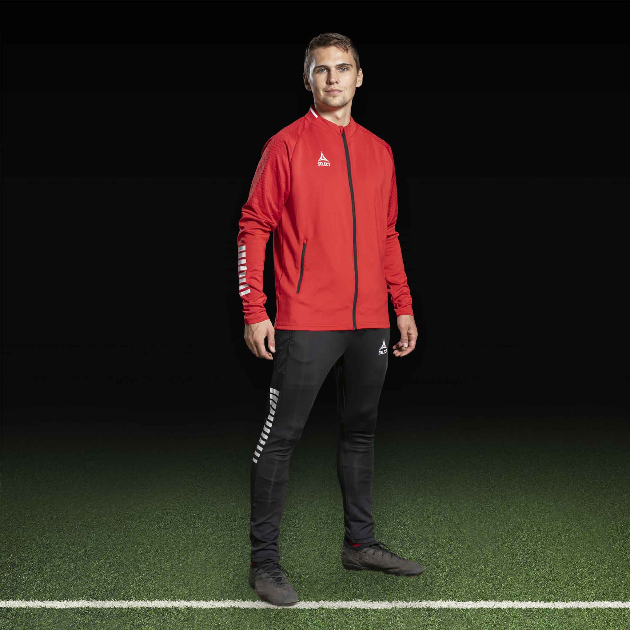 Monaco Zip Träningsjacka #färg_ #färg_röd/vit #färg_röd/vit