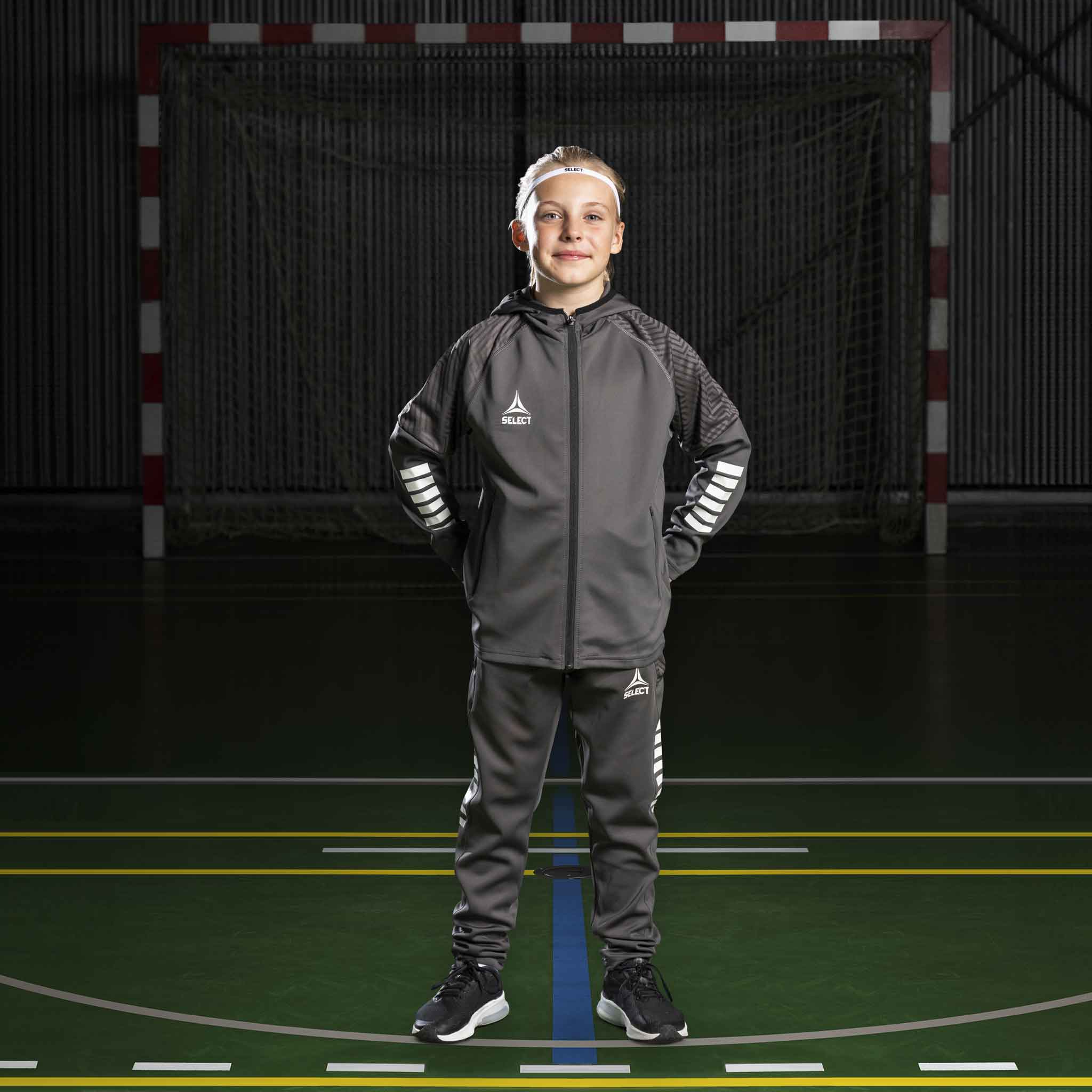 Monaco Zip hoodie - Barn #färg_ #färg_grey/white