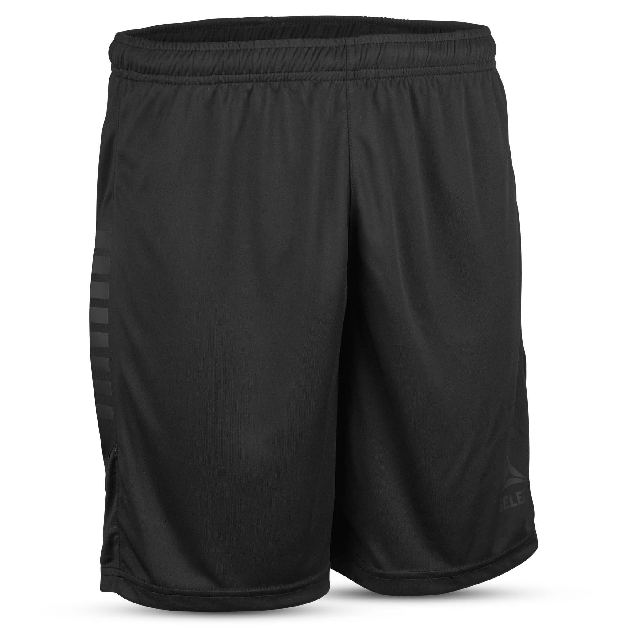 Svarta Player shorts Spain v25, Match & Training wear, sedda framifrån med diskret sidrandsdetalj.
