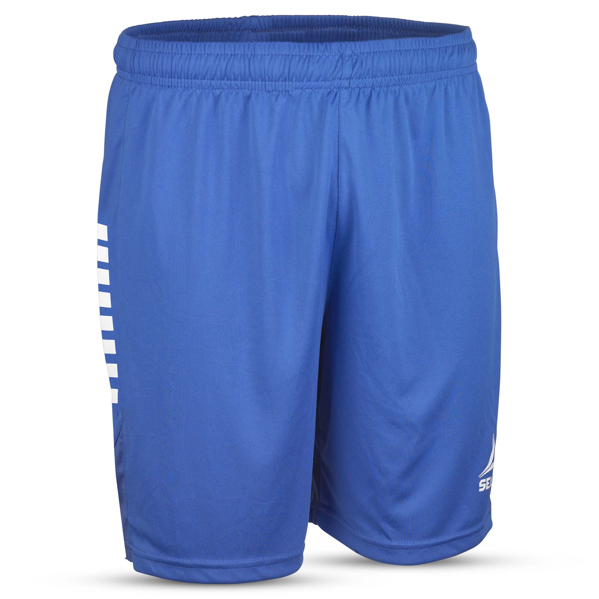 Framsida av blå Player shorts Spain v25 med vita detaljer, fotboll Match & Training wear