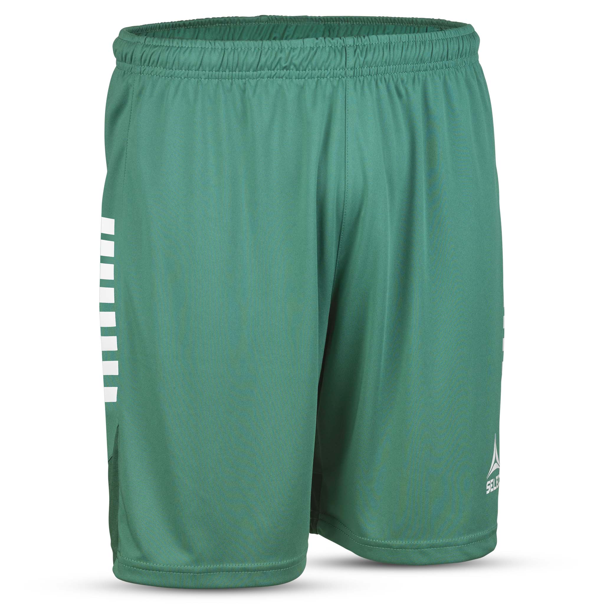 Framsida av gröna Player shorts Spain v25 med vita detaljer, Match & Training wear för fotboll