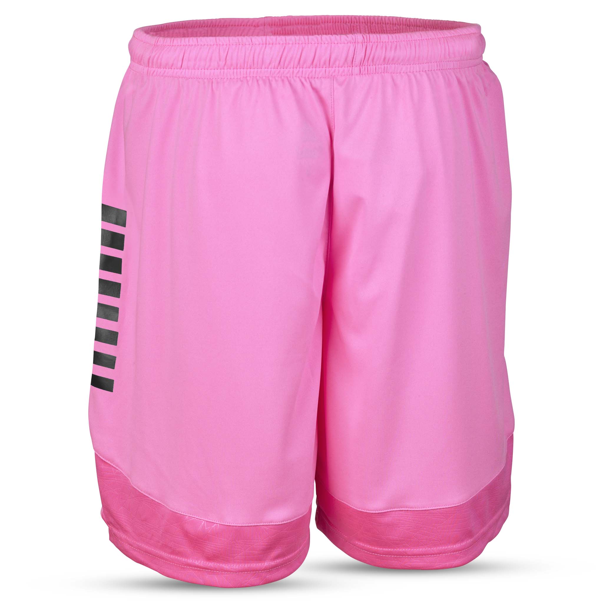 Rosa Player shorts Spain v25, fotboll Match & Training wear, baksida med svart randdetalj
