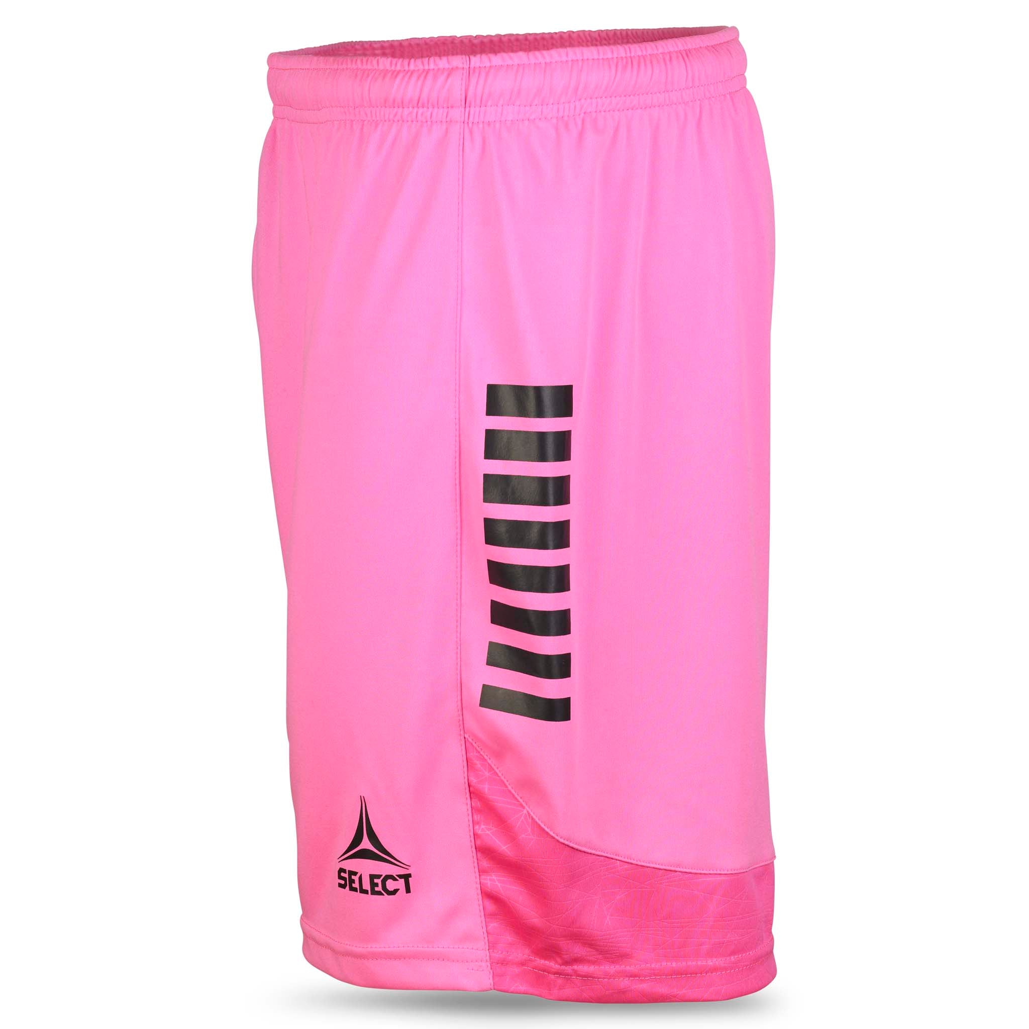 Player shorts Spain v25, match- och träningskläder, rosa med svarta ränder, vänster sida