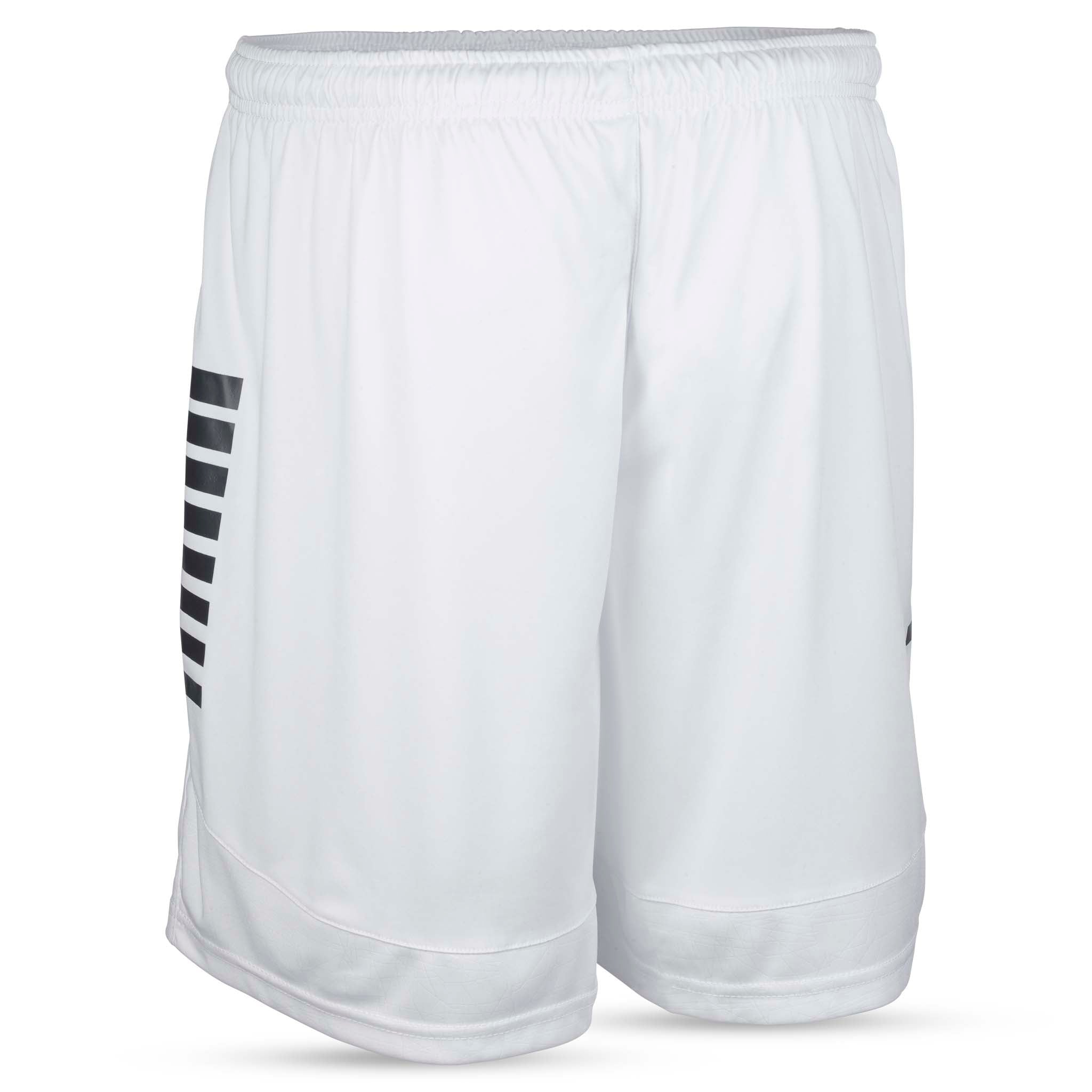 Baksida av vita Player shorts Spain v25 med svarta ränder, Match & Training wear fotboll