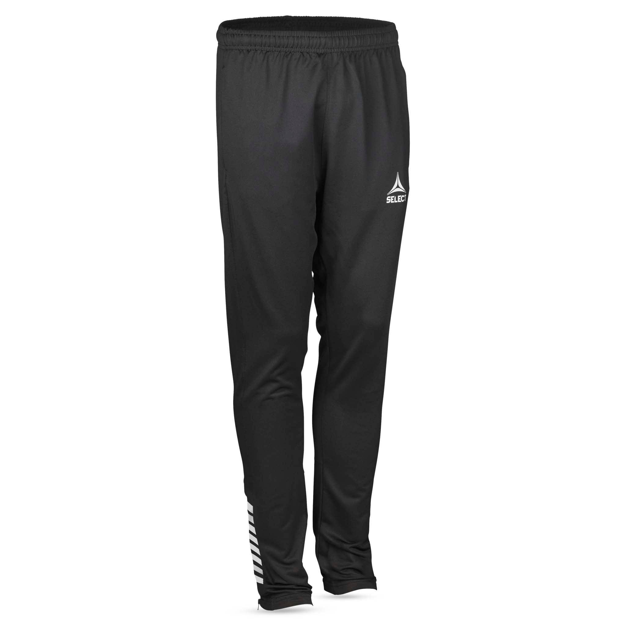 Svarta Training pants regularFit Spain v25, Match- och träningskläder, sedda framifrån med vit logga och detaljer.