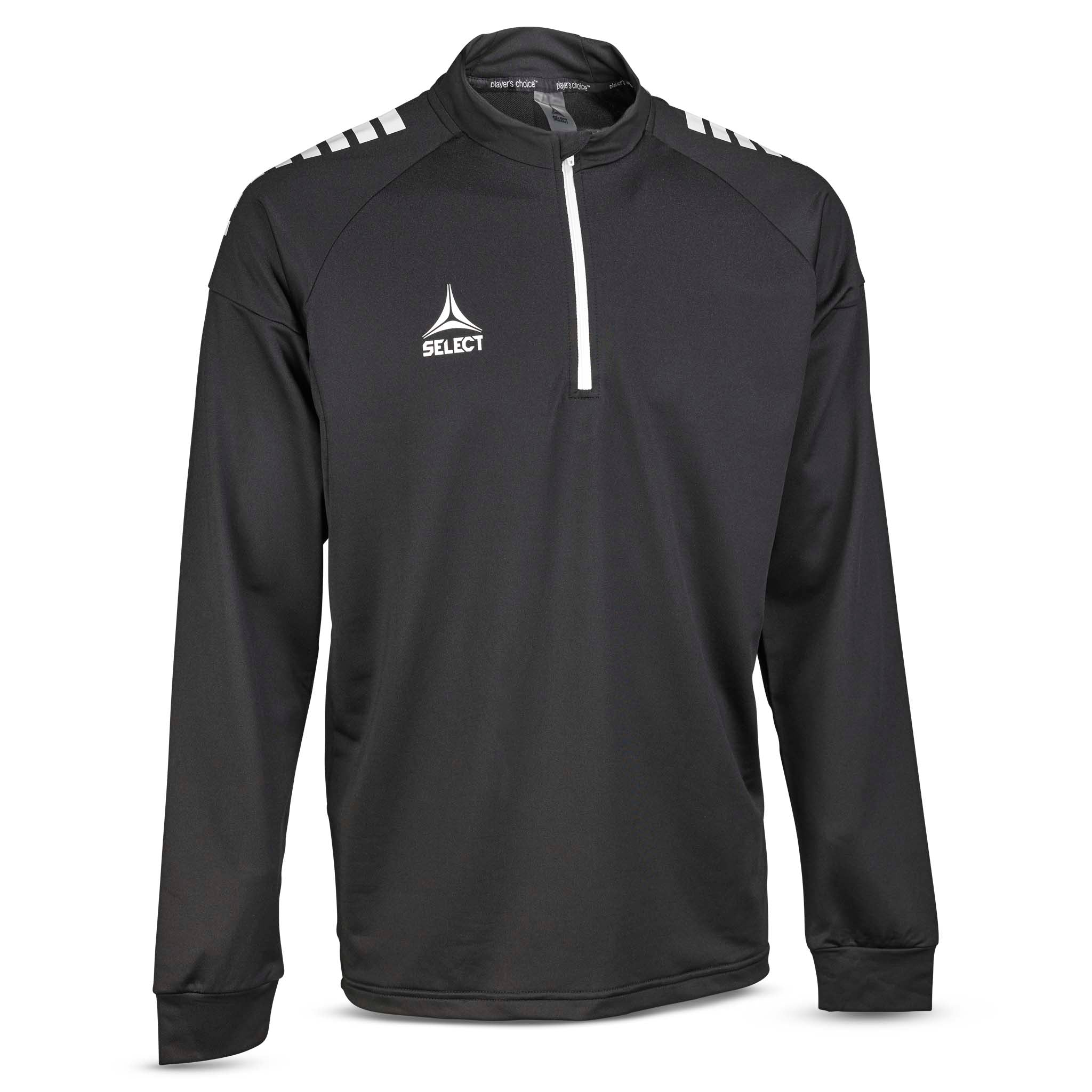 Framsida av svart och vit Training sweat 1/2 zip Spain v25, match- och träningskläder