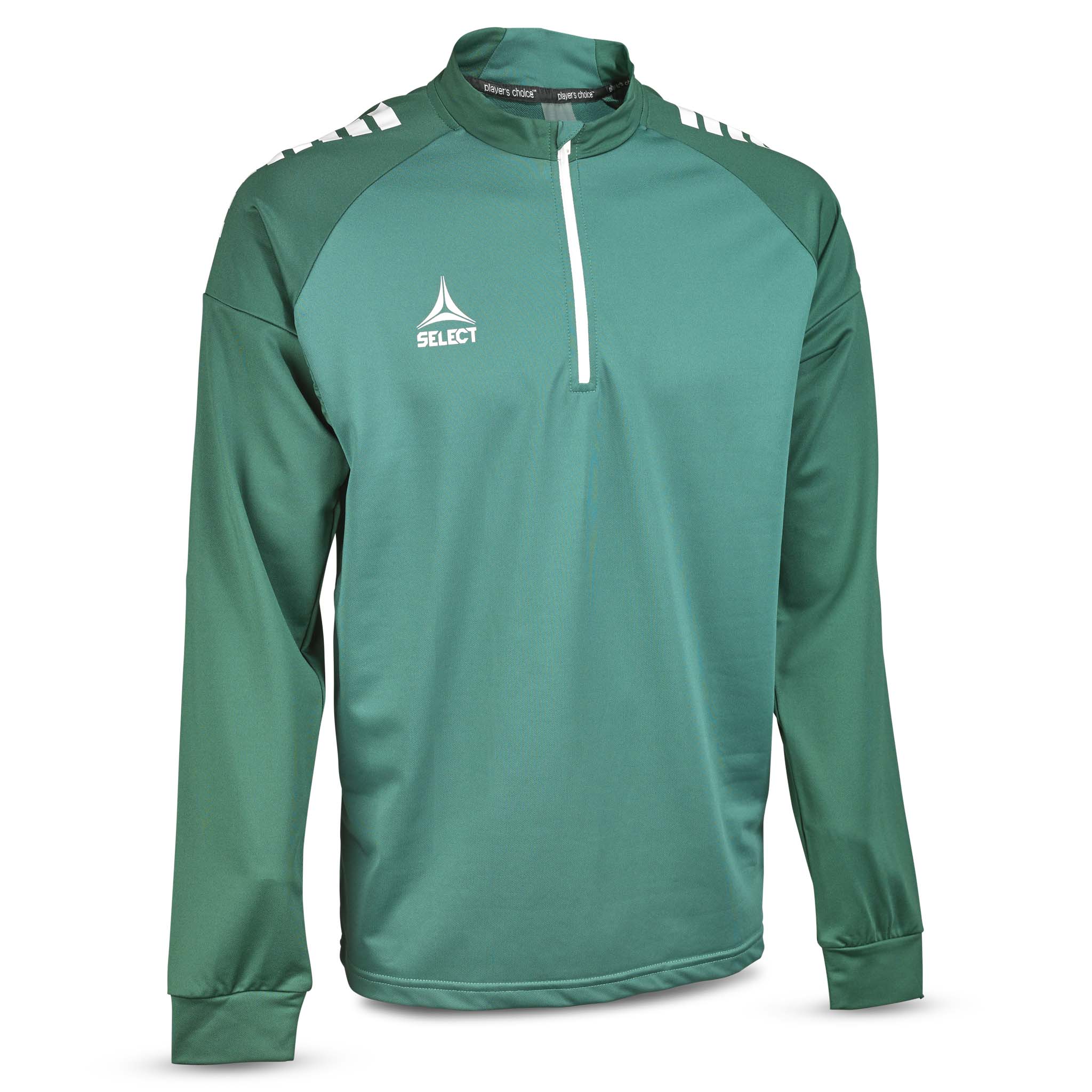 Grön Training sweat 1/2 zip Spain v25, Match- & träningskläder, vita detaljer, framsidesvy