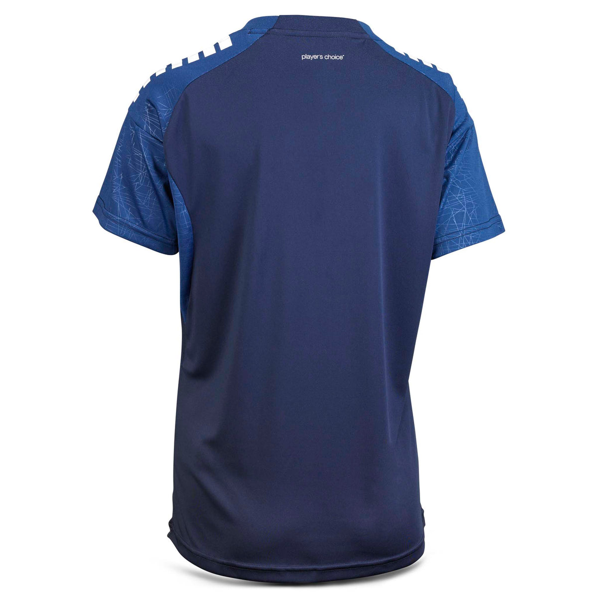 Player shirt S/S Spain woman v25, marinblå med blå mönstrade ärmar, Match & Training-kläder, baksida