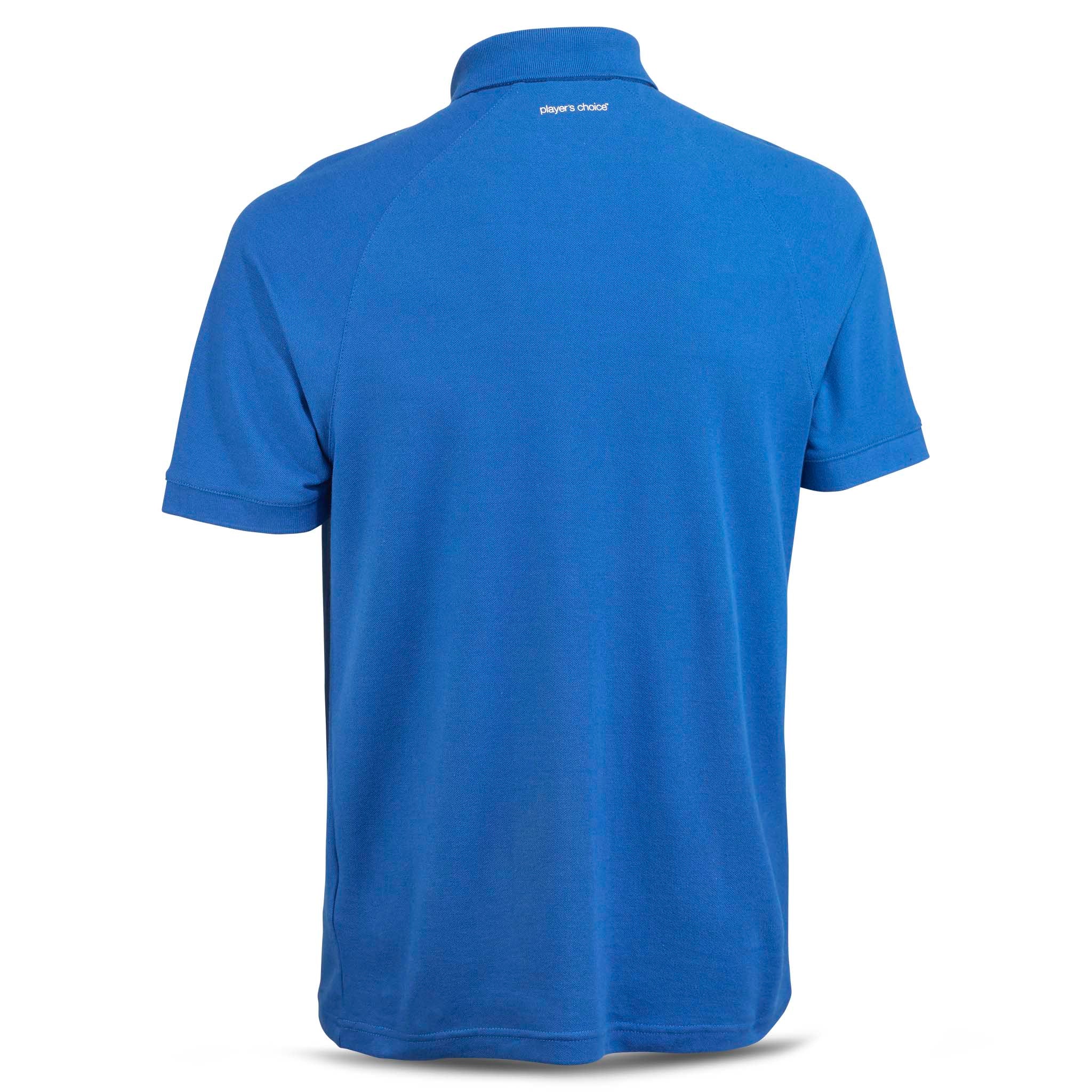 Blå Polo t-shirt Oxford v25, fritidskläder, sett bakifrån