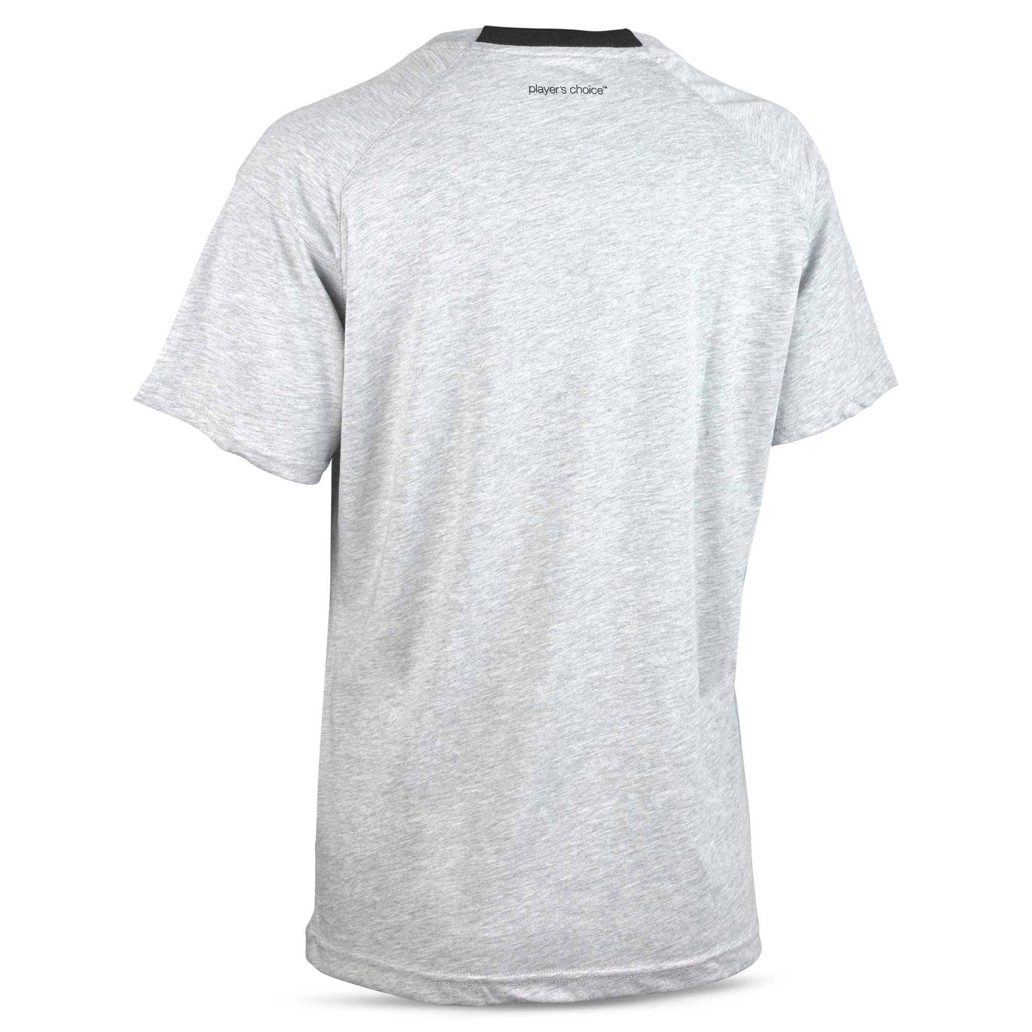 Grå T-Shirt Oxford woman v25, fritidskläder, sedd bakifrån med mörk halsdetalj.