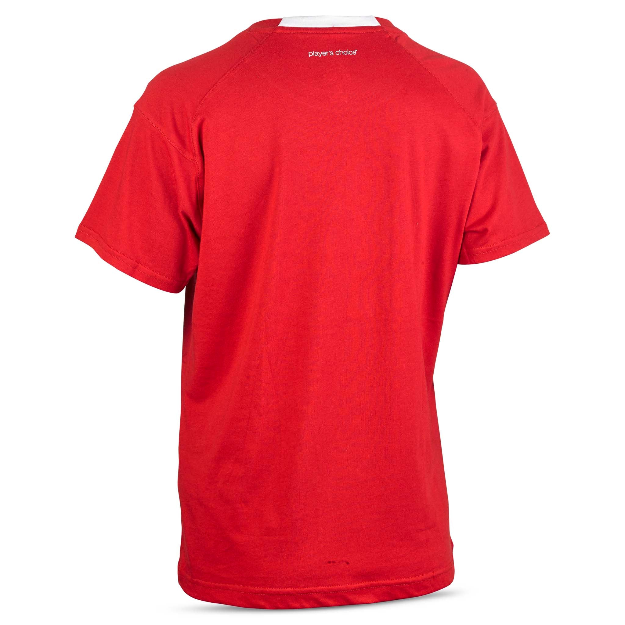 Röd T-Shirt Oxford woman v25, fritidskläder, sedd bakifrån.