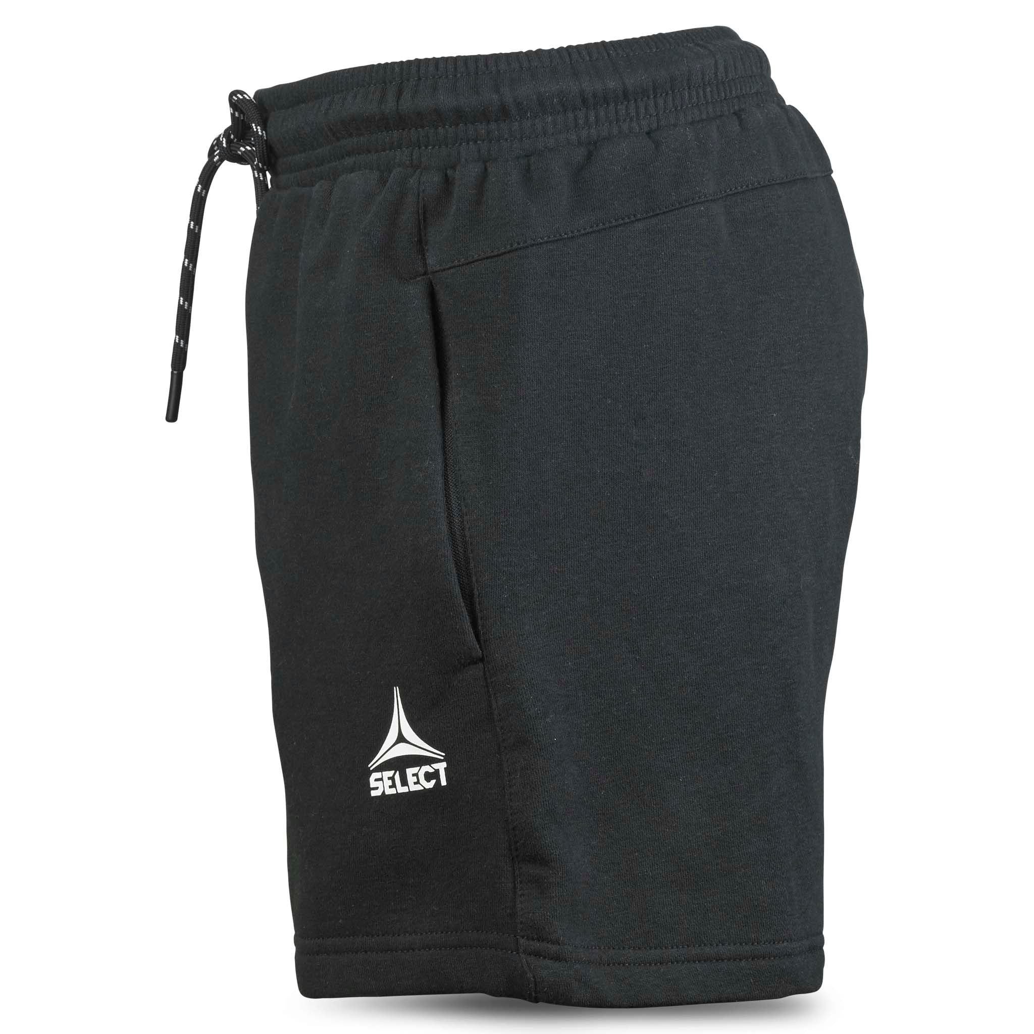 Svarta Sweat shorts Oxford women v25, fritidskläder, sett från vänster med vit logga och dragsko