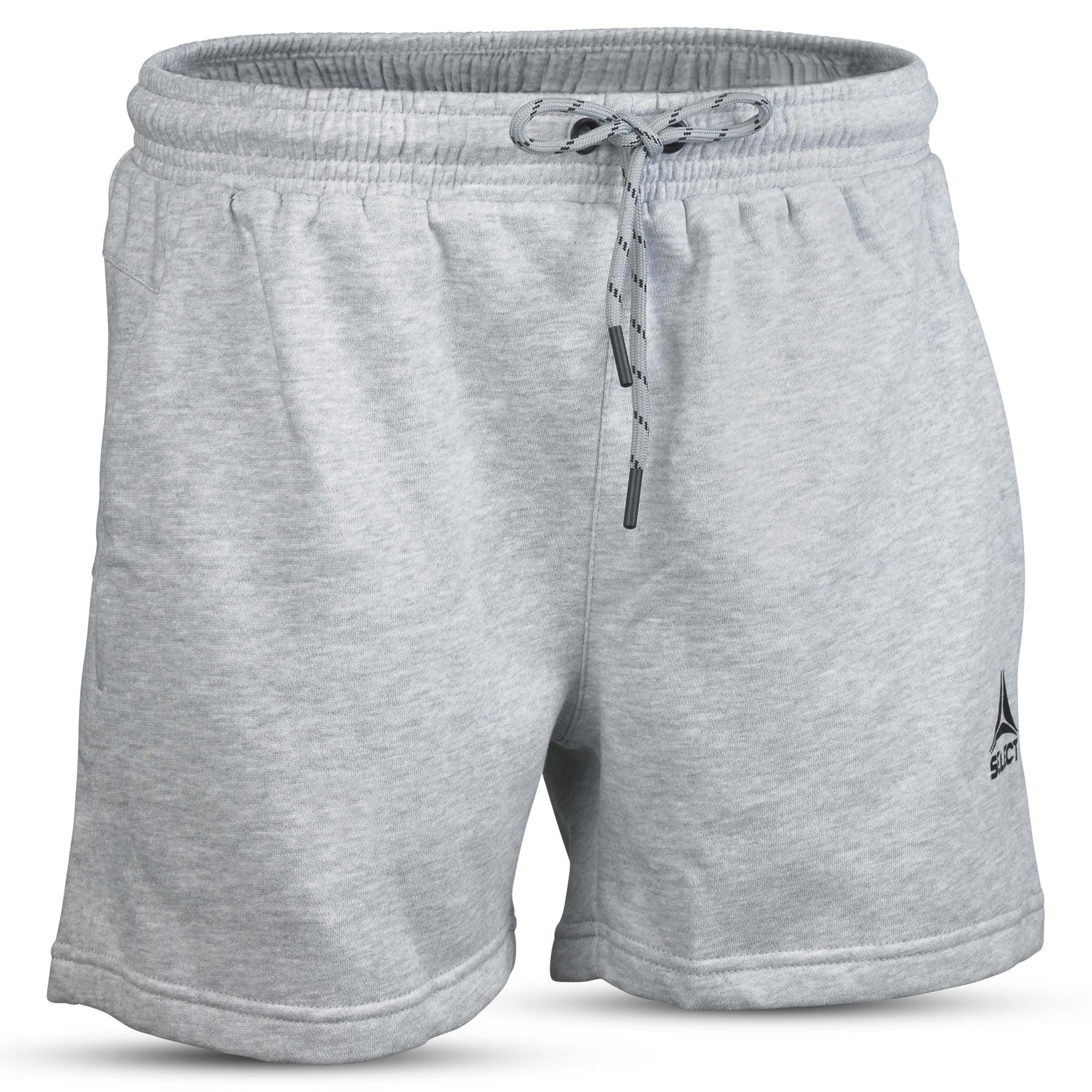 Framsida av grå Sweat shorts Oxford women v25, fritidskläder med dragsko i midjan