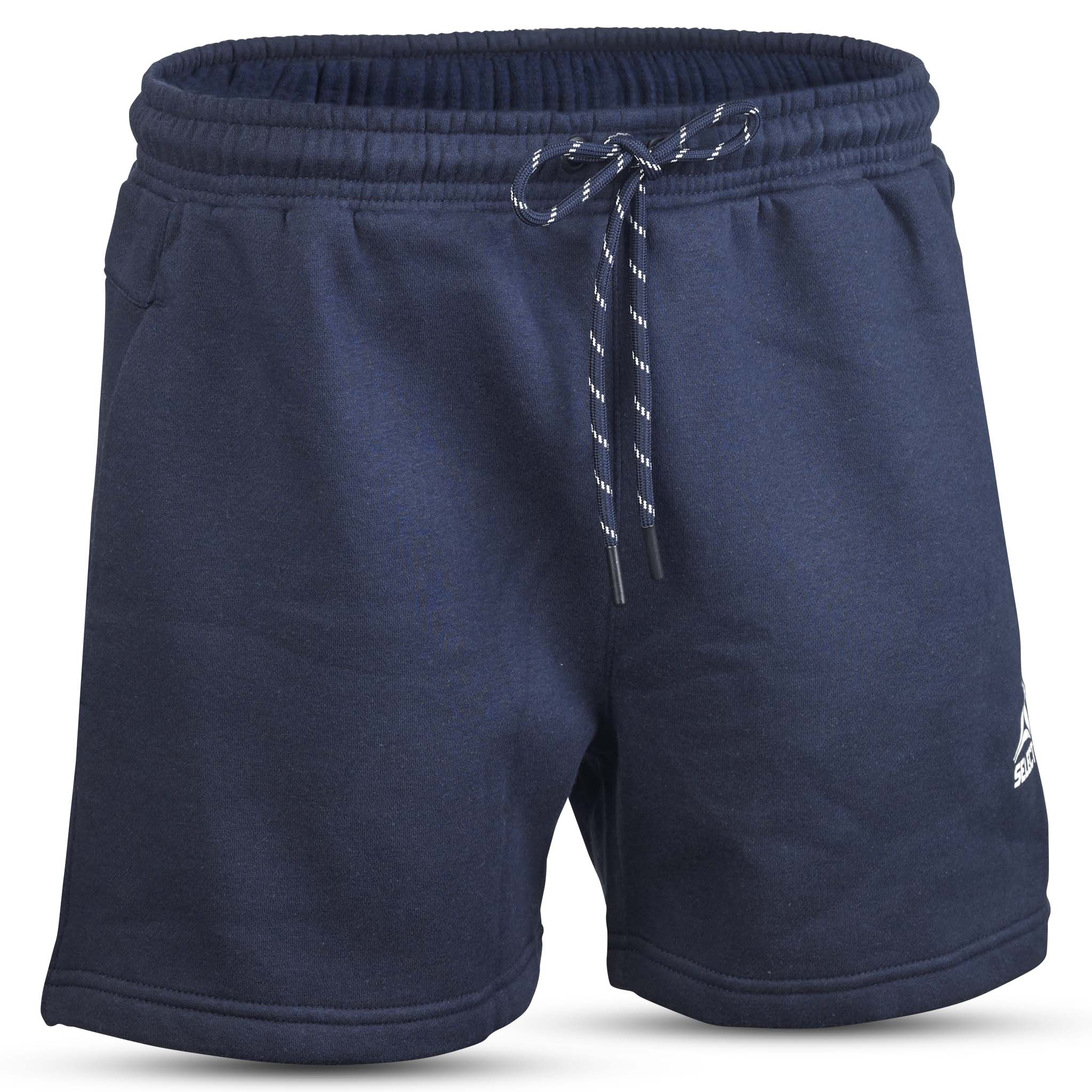 Framsida av marinblå Sweat shorts Oxford women v25, fritidskläder med snöre i midjan.