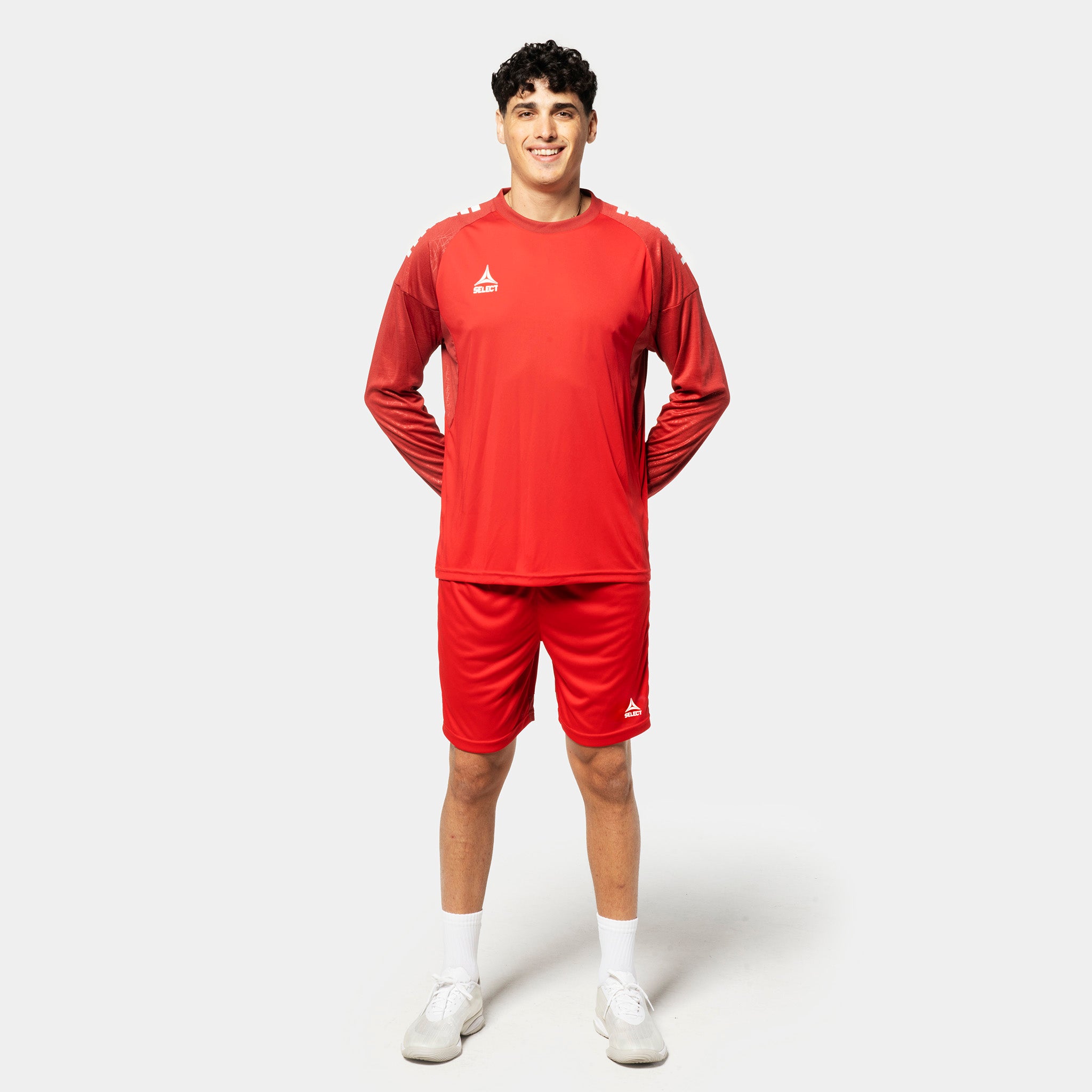Manlig fotbollsspelare i röd Player shirt L/S Spain v25, Match & Training-kläder