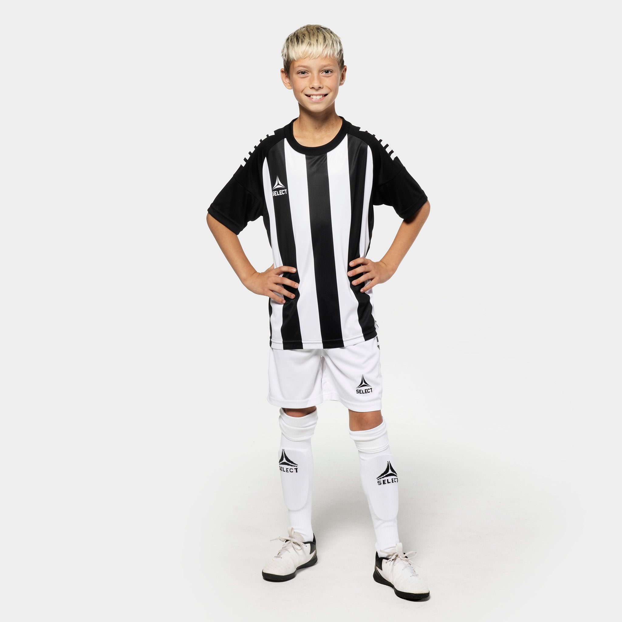 Spain Kortärmad spelartröja randig - Barn #färg_ #färg_svart/vit #färg_svart/vit