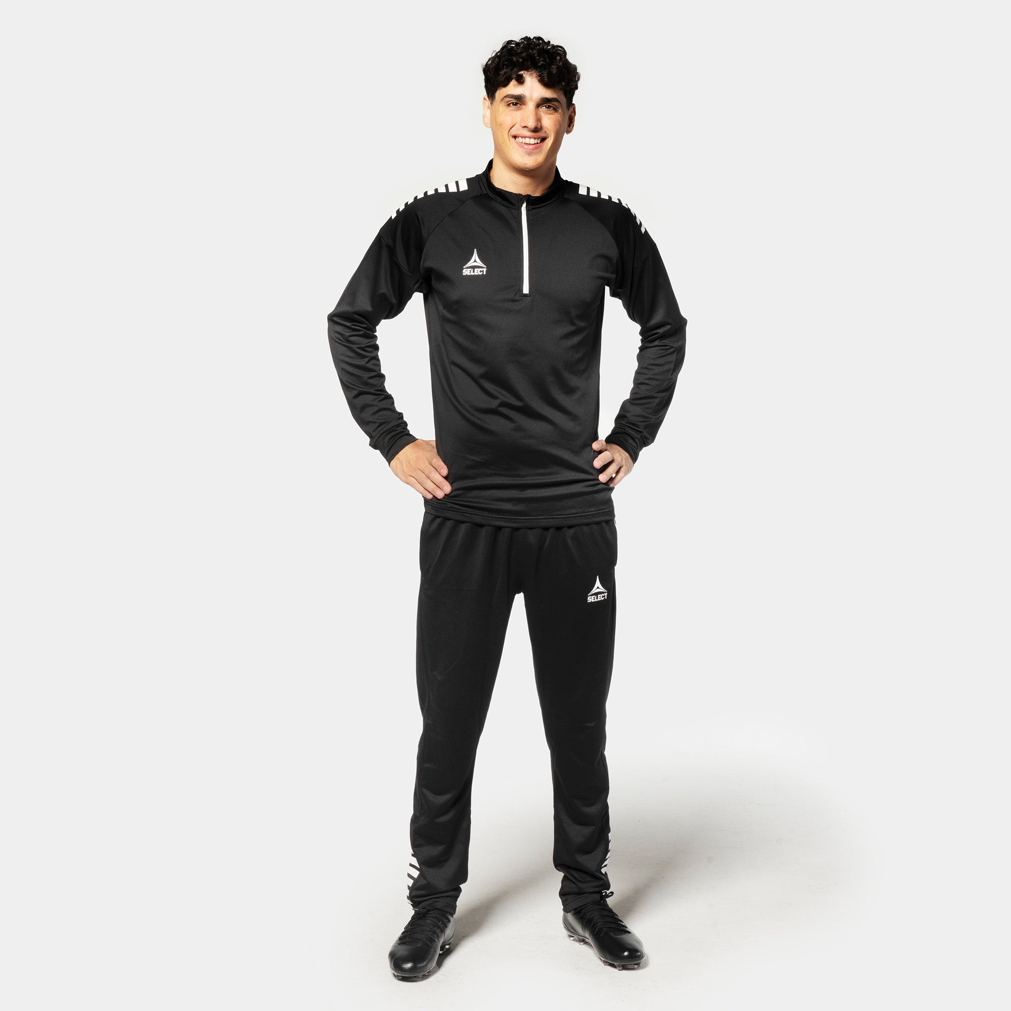 Spain Träning sweatshirt 1/2 zip #färg_ #färg_svart/vit #färg_svart/vit