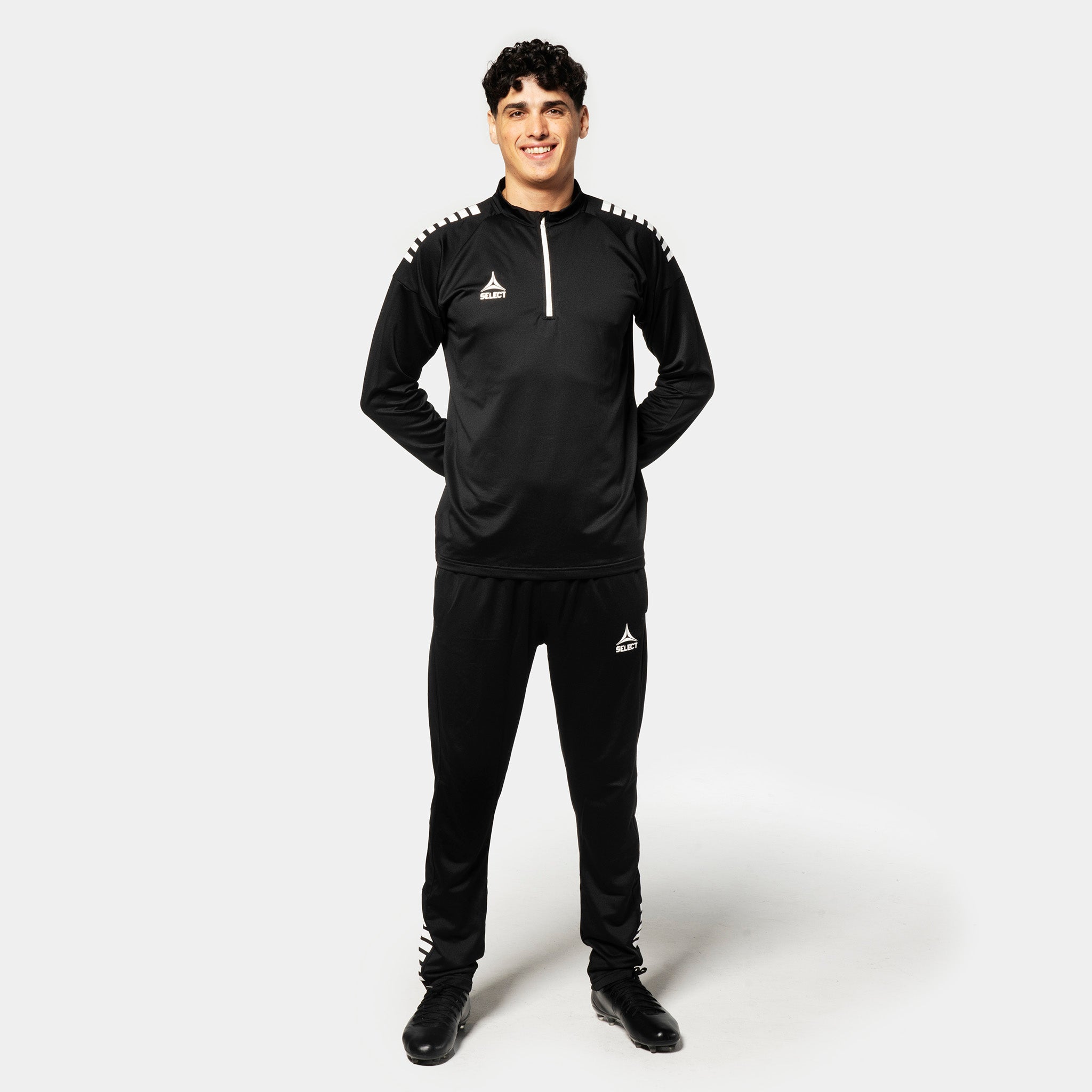 Spain Träning sweatshirt 1/2 zip #färg_ #färg_svart/vit #färg_svart/vit