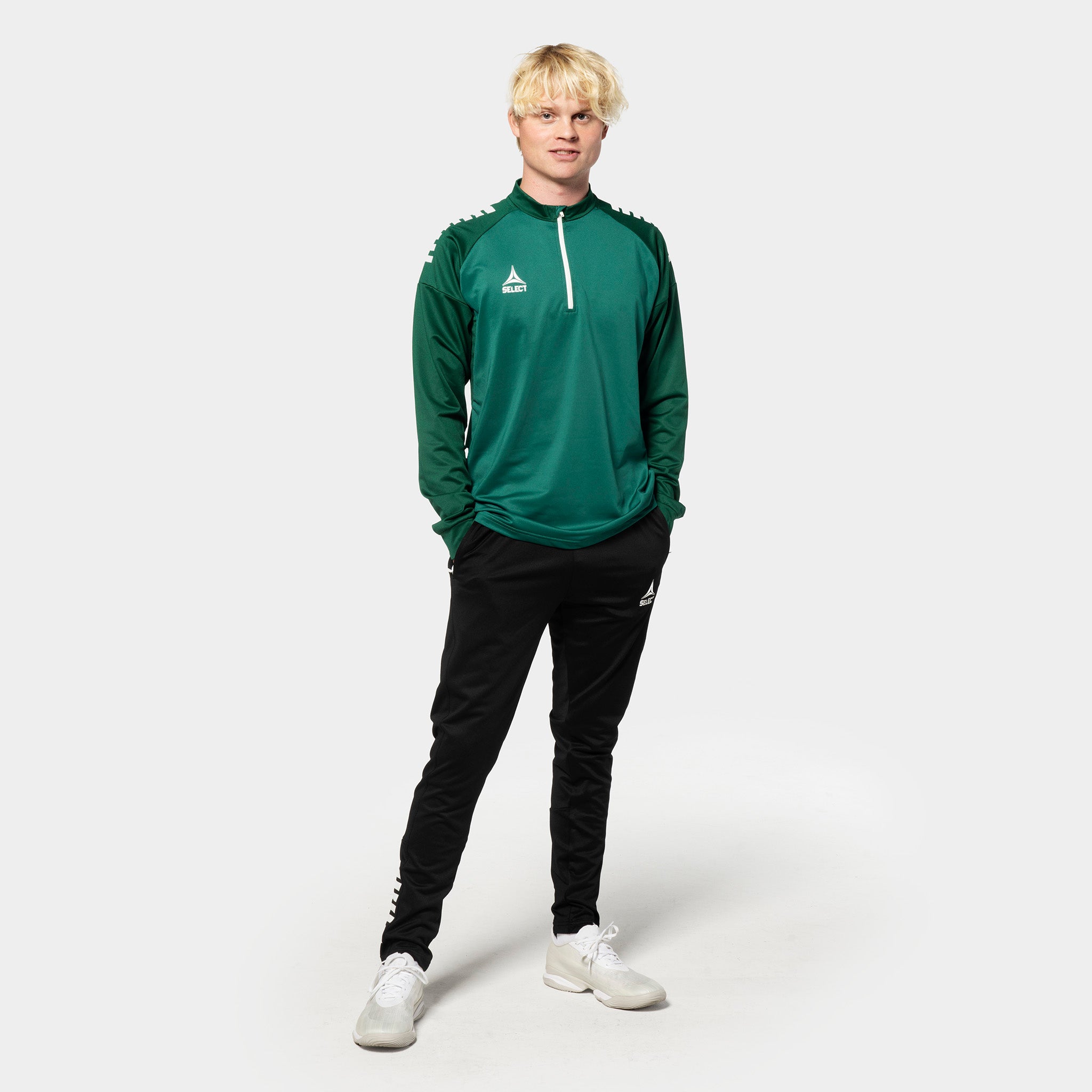 Spain Träning sweatshirt 1/2 zip #färg_ #färg_grön/vit #färg_grön/vit