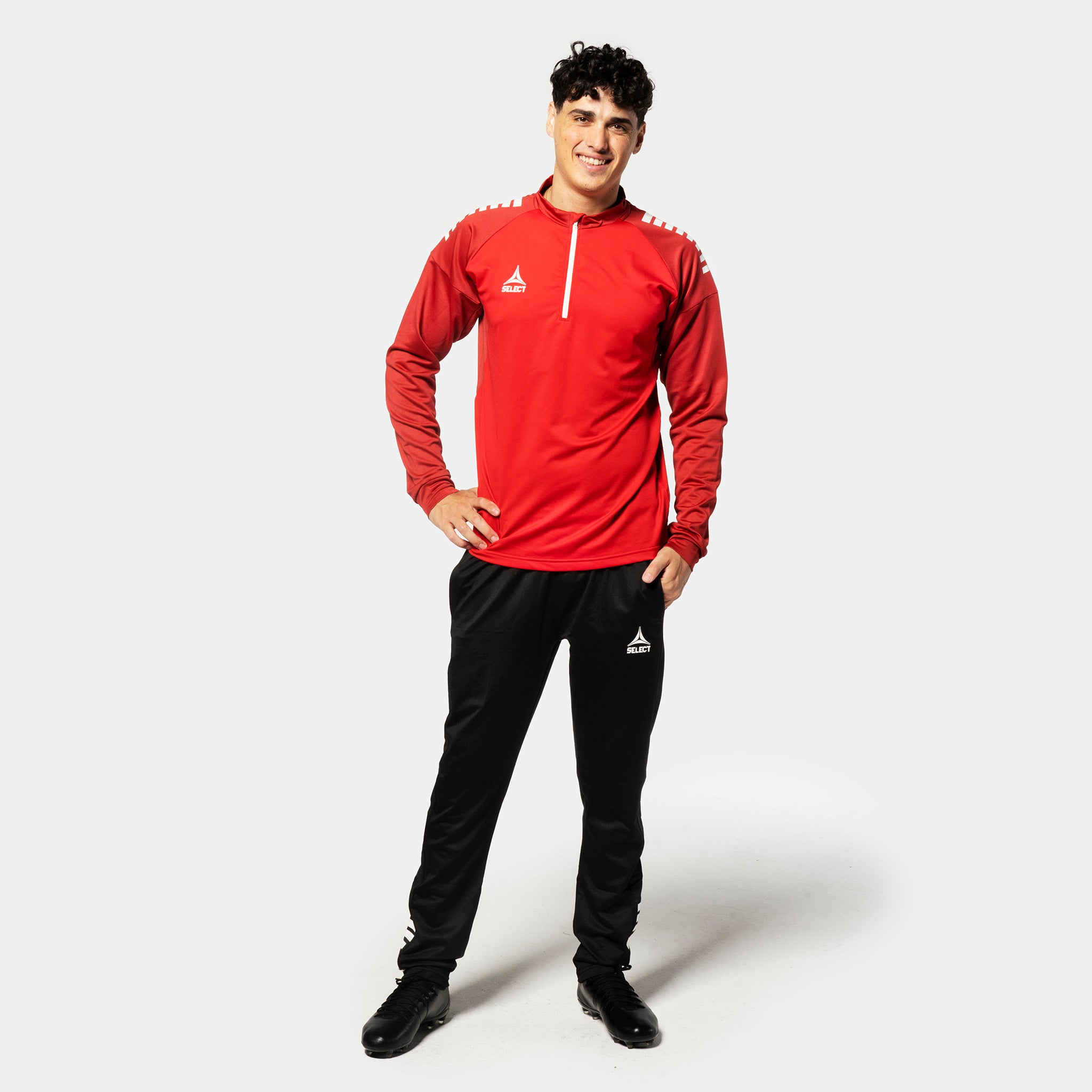 Spain Träning sweatshirt 1/2 zip #färg_ #färg_röd/vit #färg_röd/vit