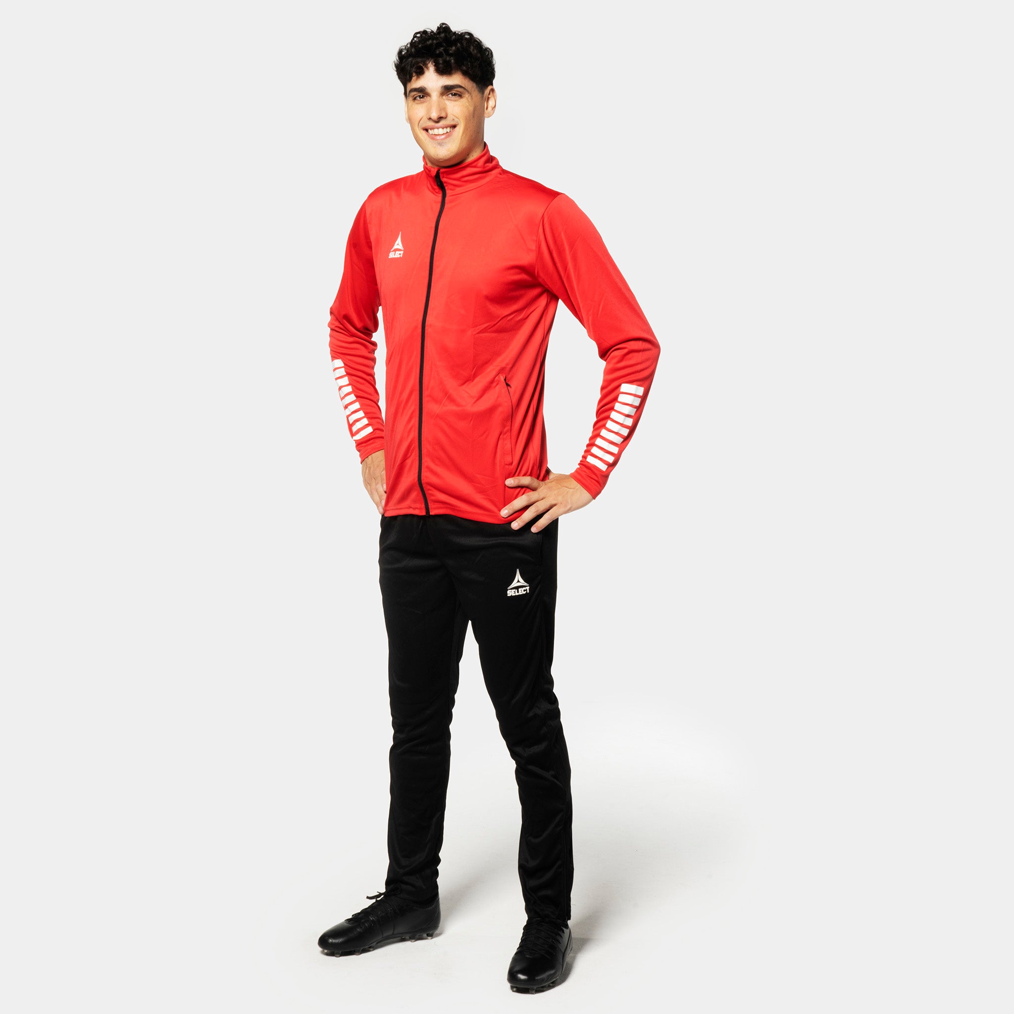 Pisa zip träningsjacka #färg_ #färg_röd/vit #färg_röd/vit