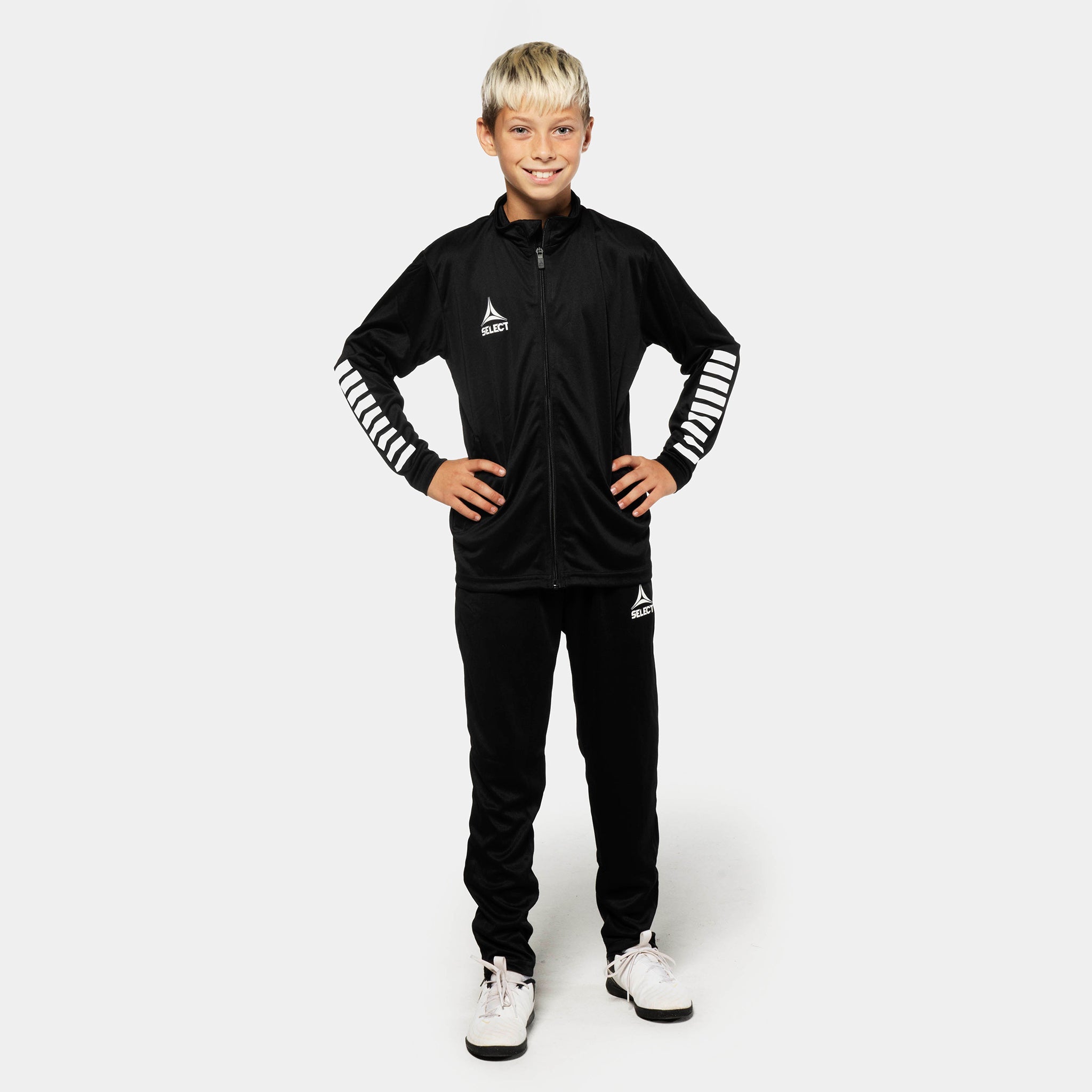 Pisa zip träningsjacka - Barn #färg_ #färg_svart/vit #färg_svart/vit