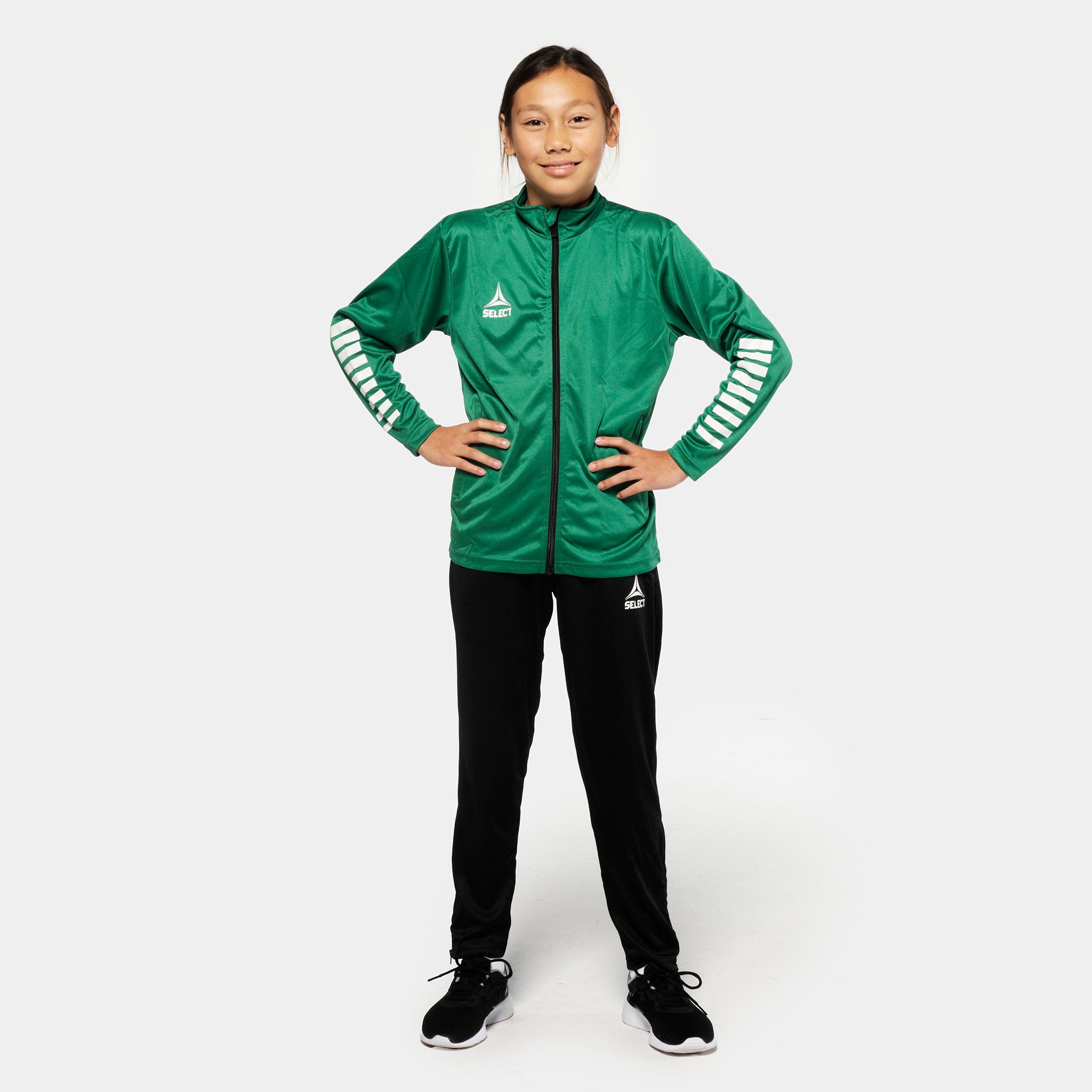 Pisa zip träningsjacka - Barn #färg_ #färg_grön/vit #färg_grön/vit
