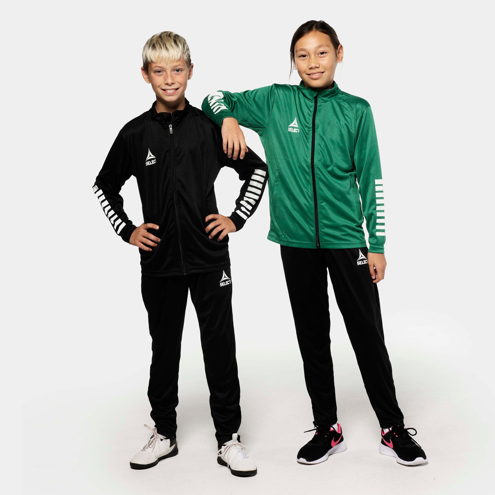 Pisa zip träningsjacka - Barn #färg_ #färg_grön/vit #färg_grön/vit