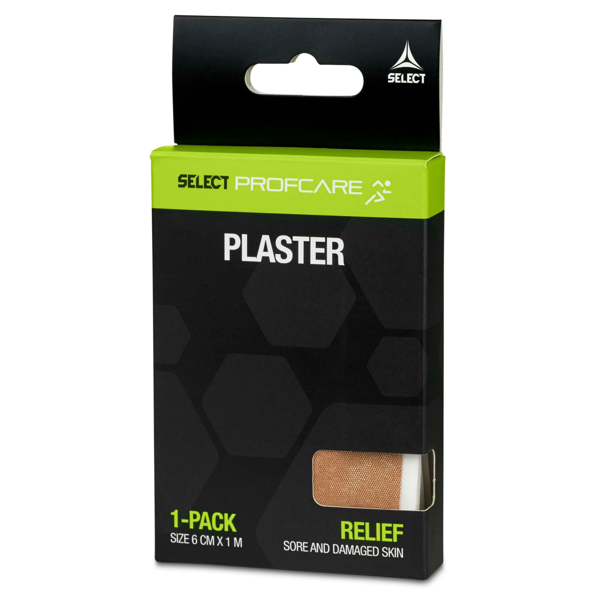 Högersida av Select Profcare Plaster sportvårdsförpackning i svart, grönt och beige.
