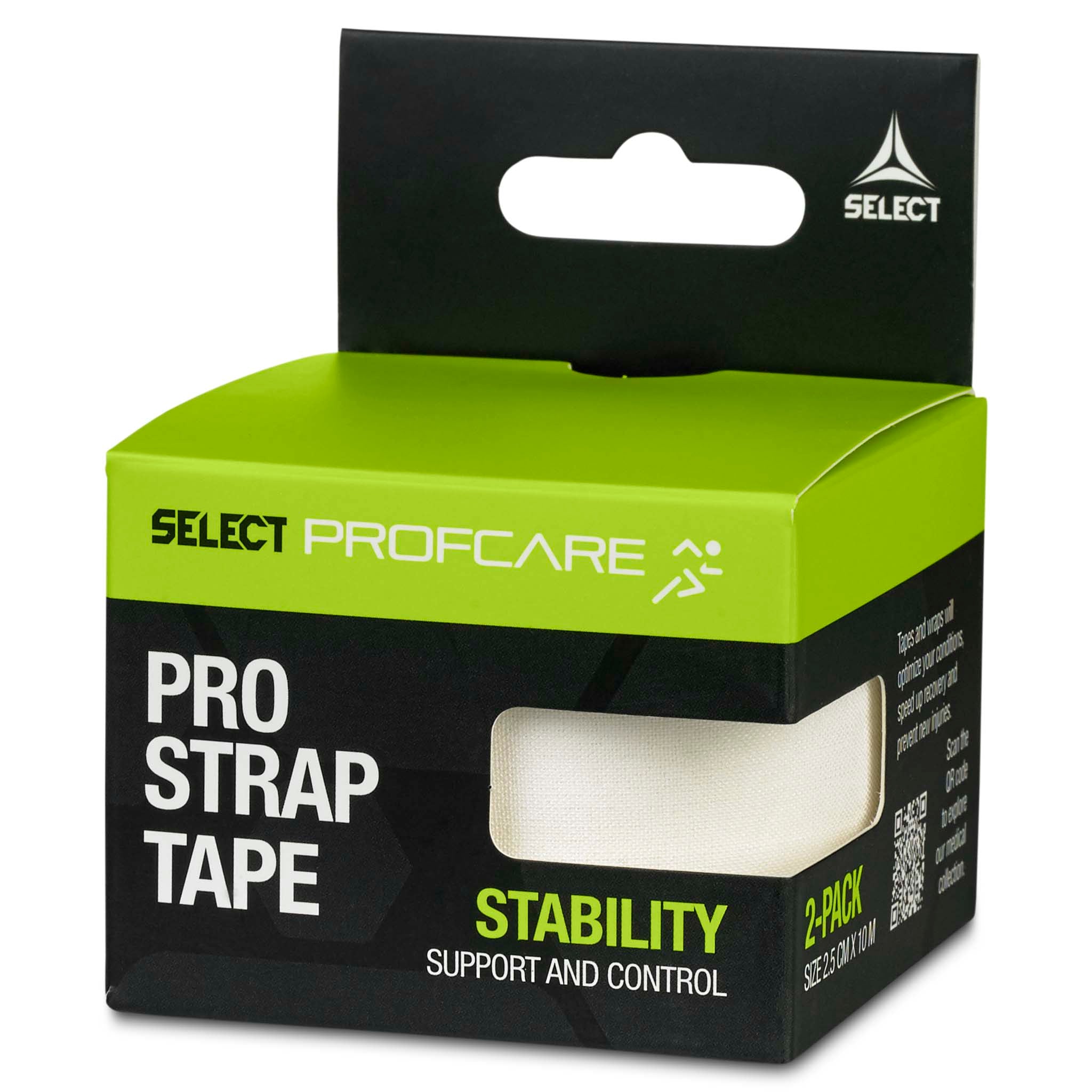 Pro Strap sportstape 2-pack (2,5 cm. x 10 m.) #färg_vit