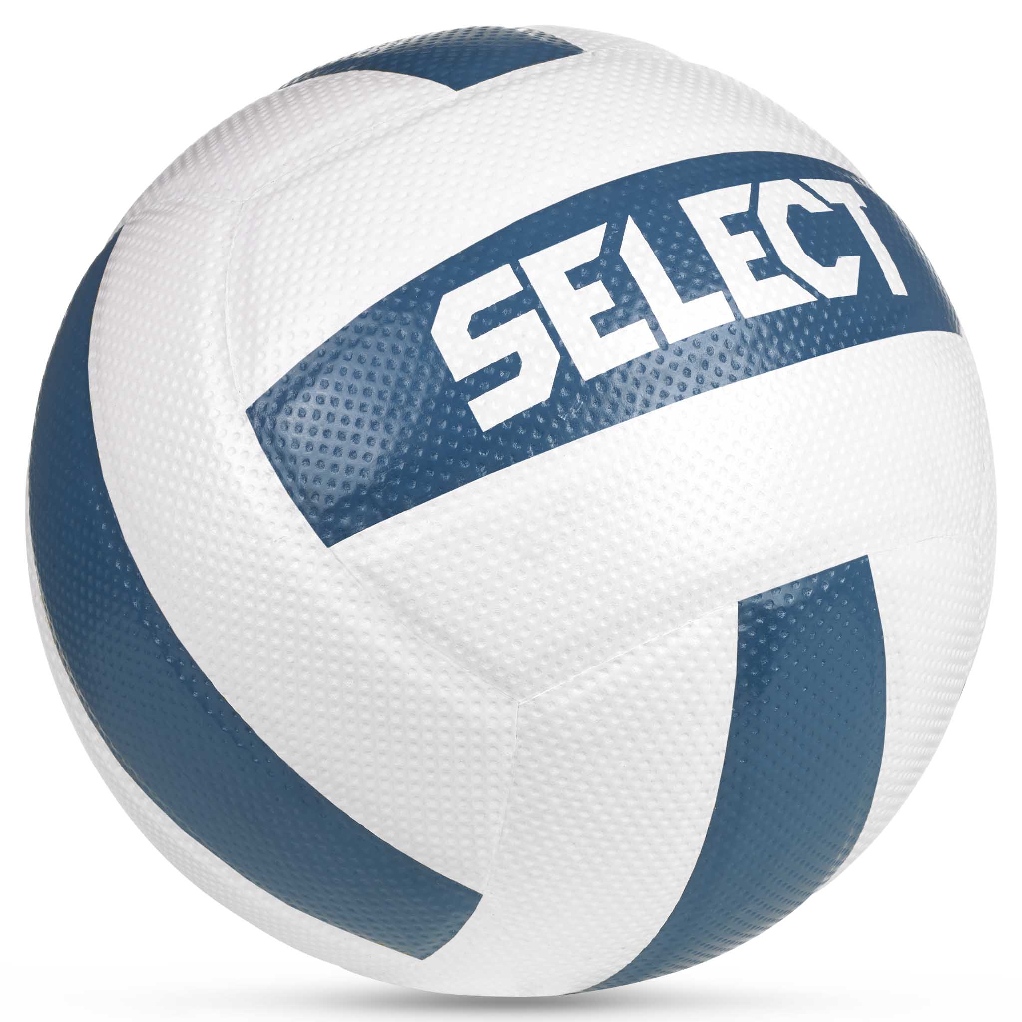 Hvid og blå Volleyball v26, andre bolde, vist forfra med SELECT-logo.