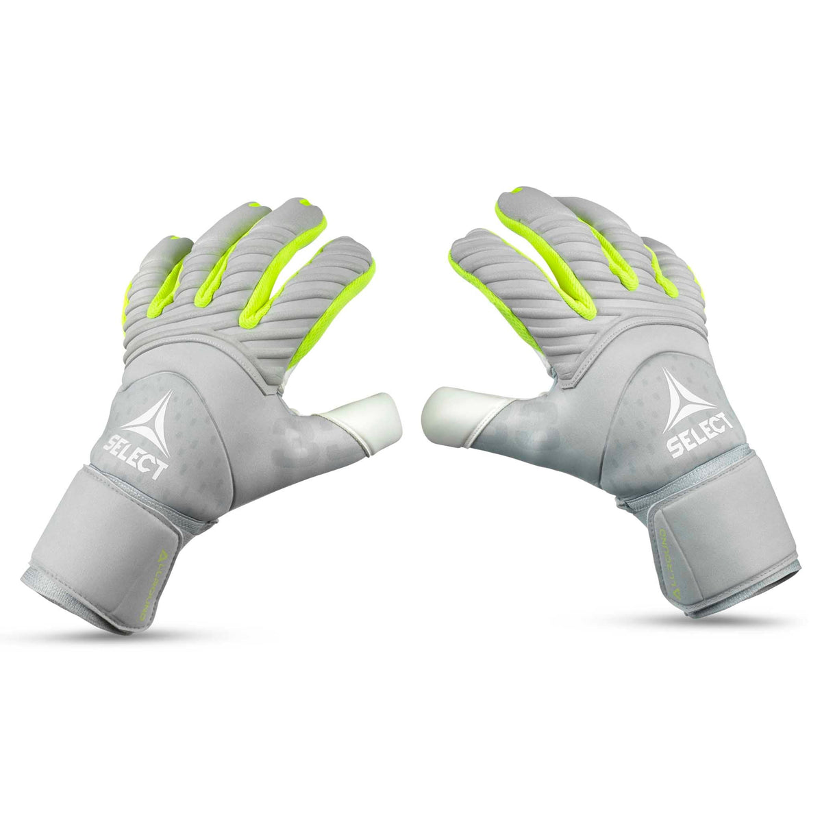 GK Glove 33 Allround v26 målmandshandsker i grå med grønne detaljer, forside