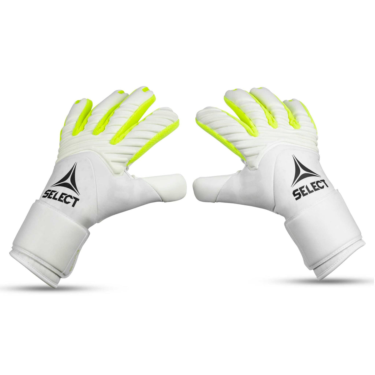 GK gloves 88 Kids v26 målmandshandsker, hvide med gule detaljer, forside