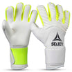 GK gloves 88 Kids v26 målmandshandsker i hvid med neongule detaljer, forsidevisning.
