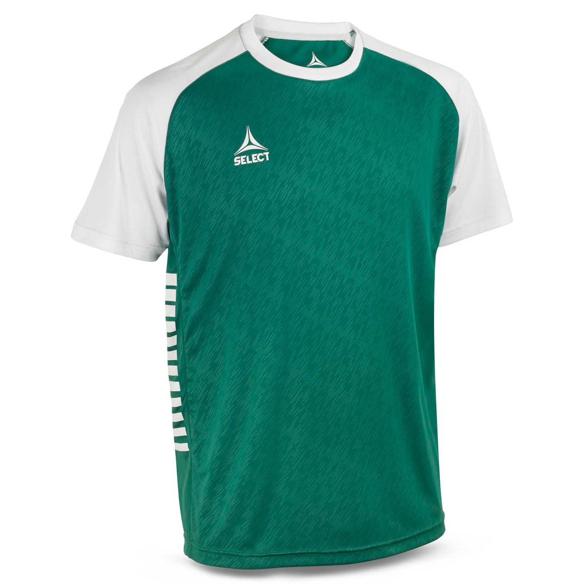 Forside af grøn og hvid Player shirt S/S Pisa X, Match & Training wear fodboldtrøje.