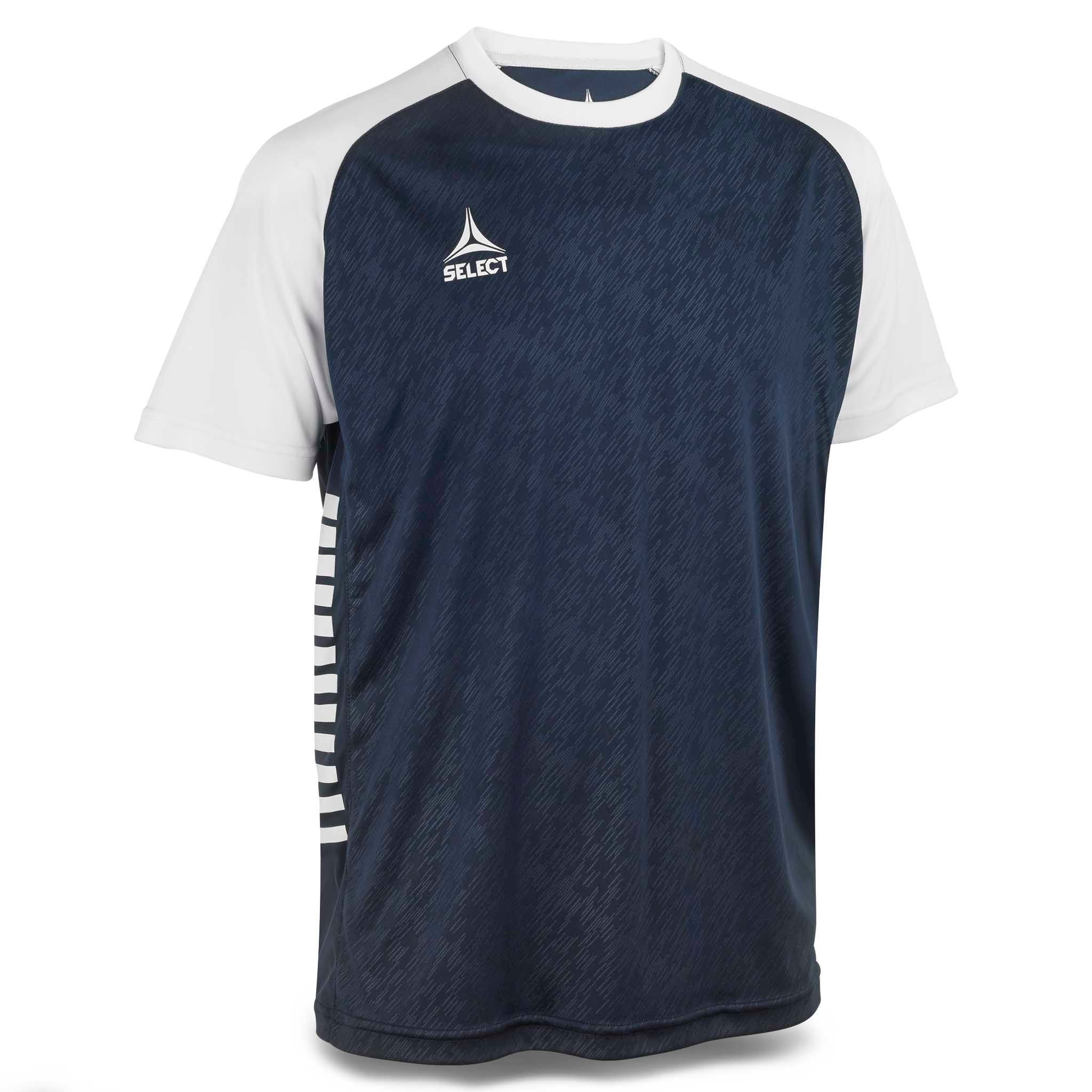 Forside af navy og hvid Player shirt S/S Pisa X, fodbold match & training wear