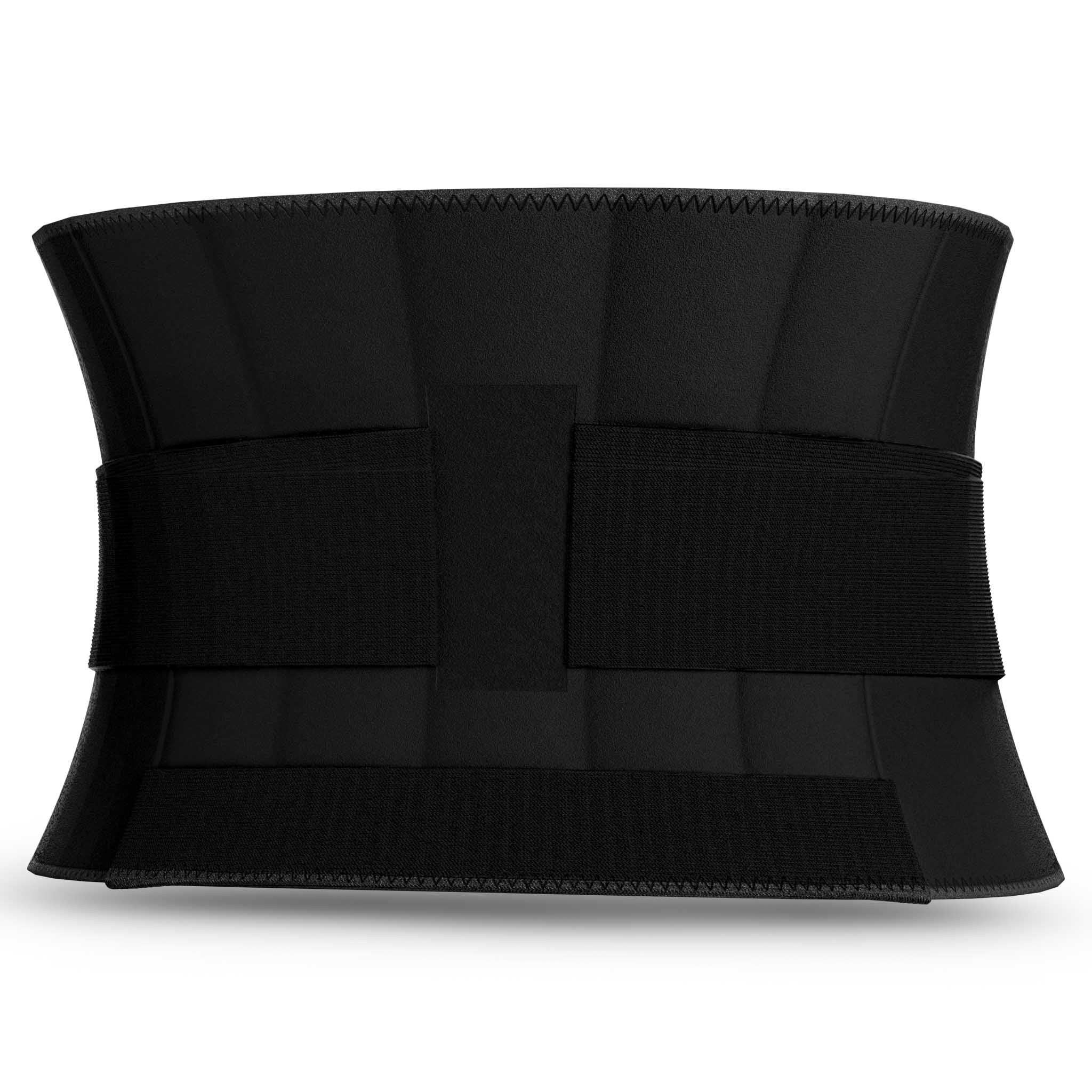 Bagside af sort Back support Splint, en sportsstøtte med justerbare remme