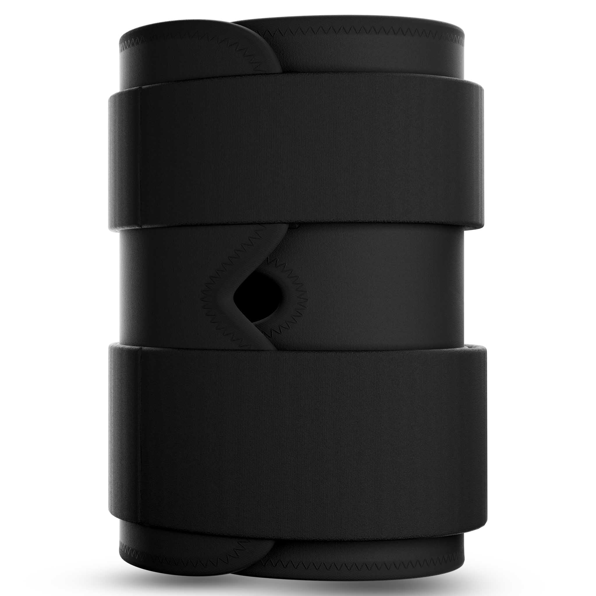Wrist Support 2 sportsstøtte i sort, set fra bagsiden med justerbare remme.