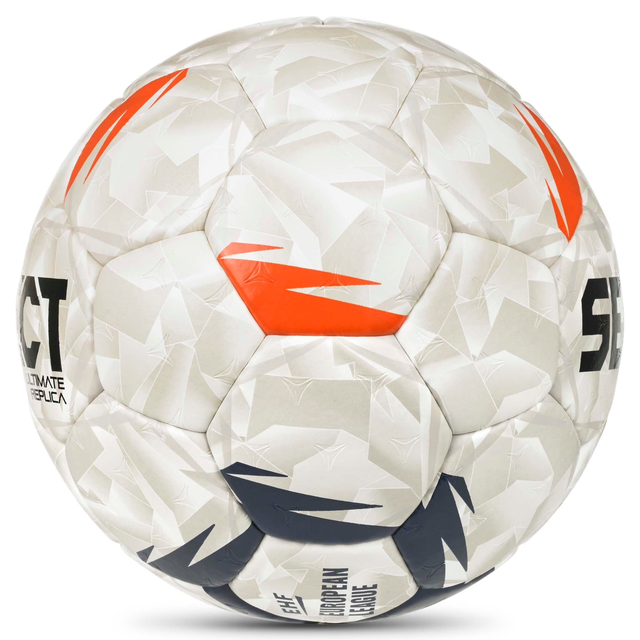 Replica EHF European League v26 handboll, vit med orange och marinblå detaljer, sedd från höger sida