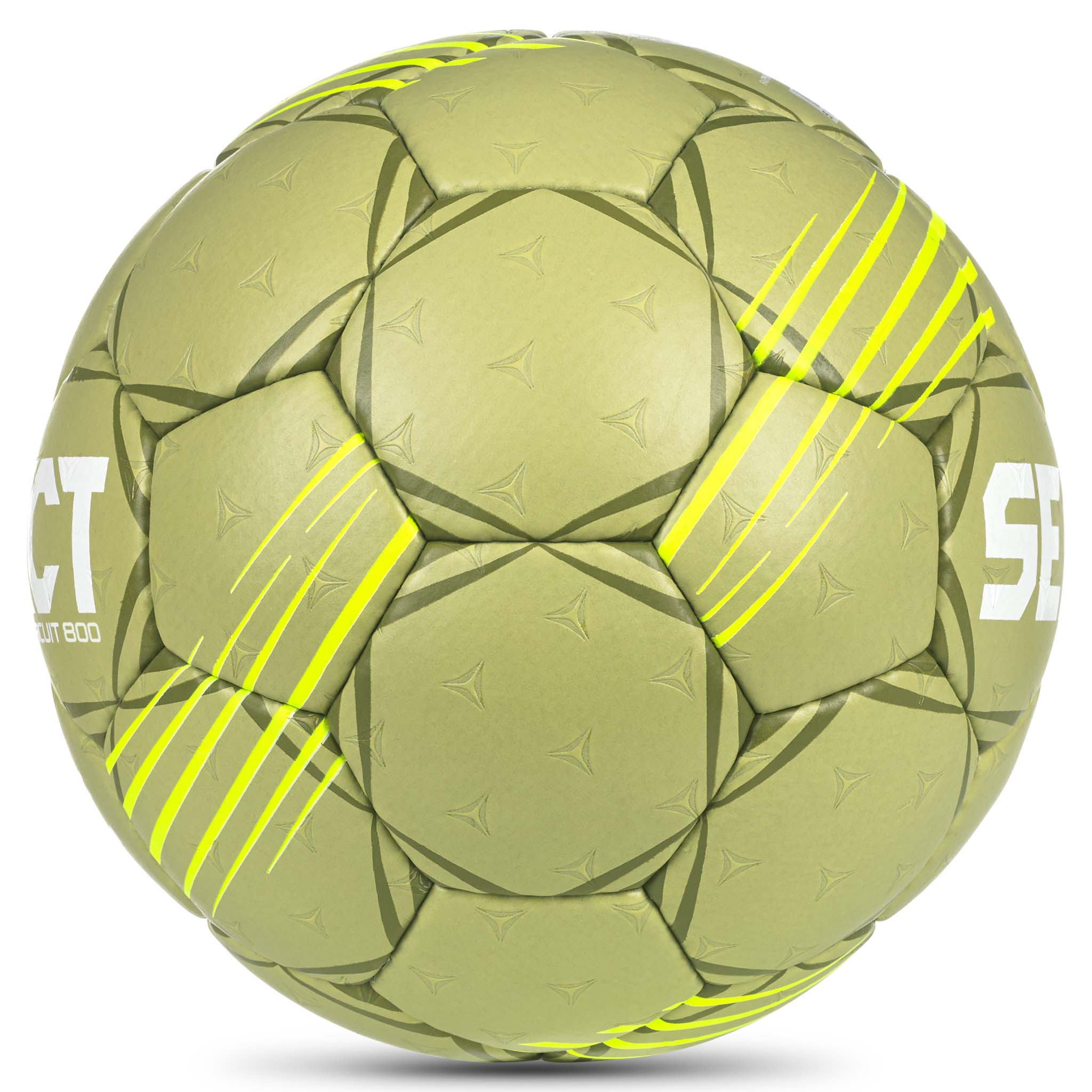 HB Circuit 450 v26 handboll i grönt med gula detaljer, sedd från höger sida