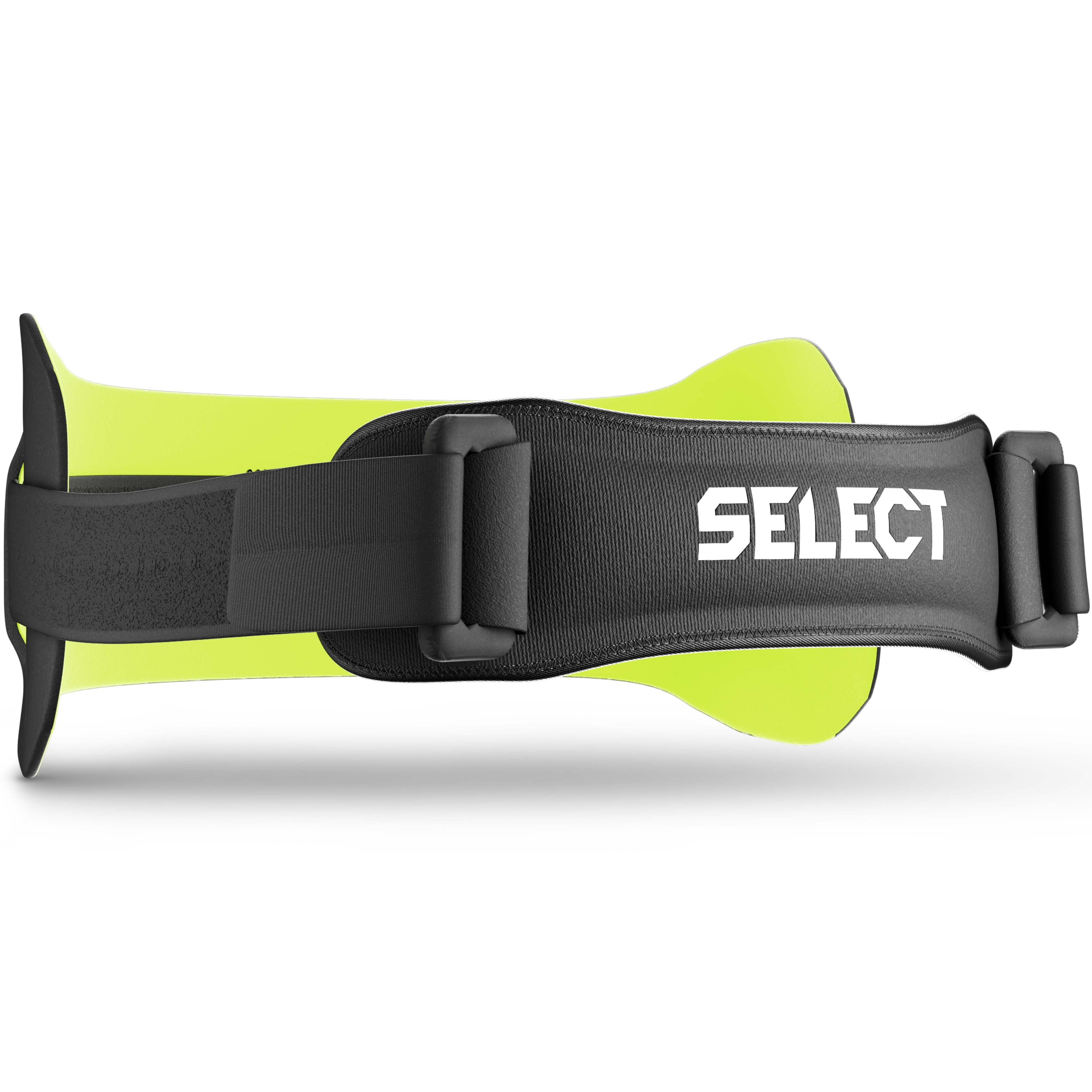 Framsida av svart och grön Knee strap, ett sportstöd med justerbar rem