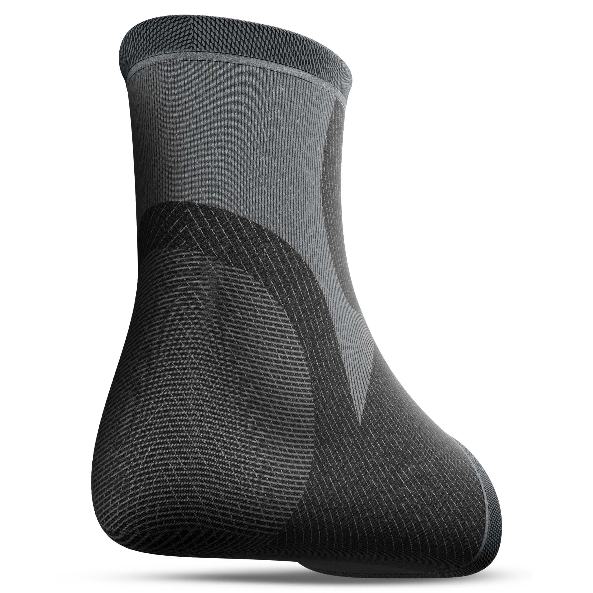 Baksida av svart och grå Ankle support, ett sportstöd för fotboll.