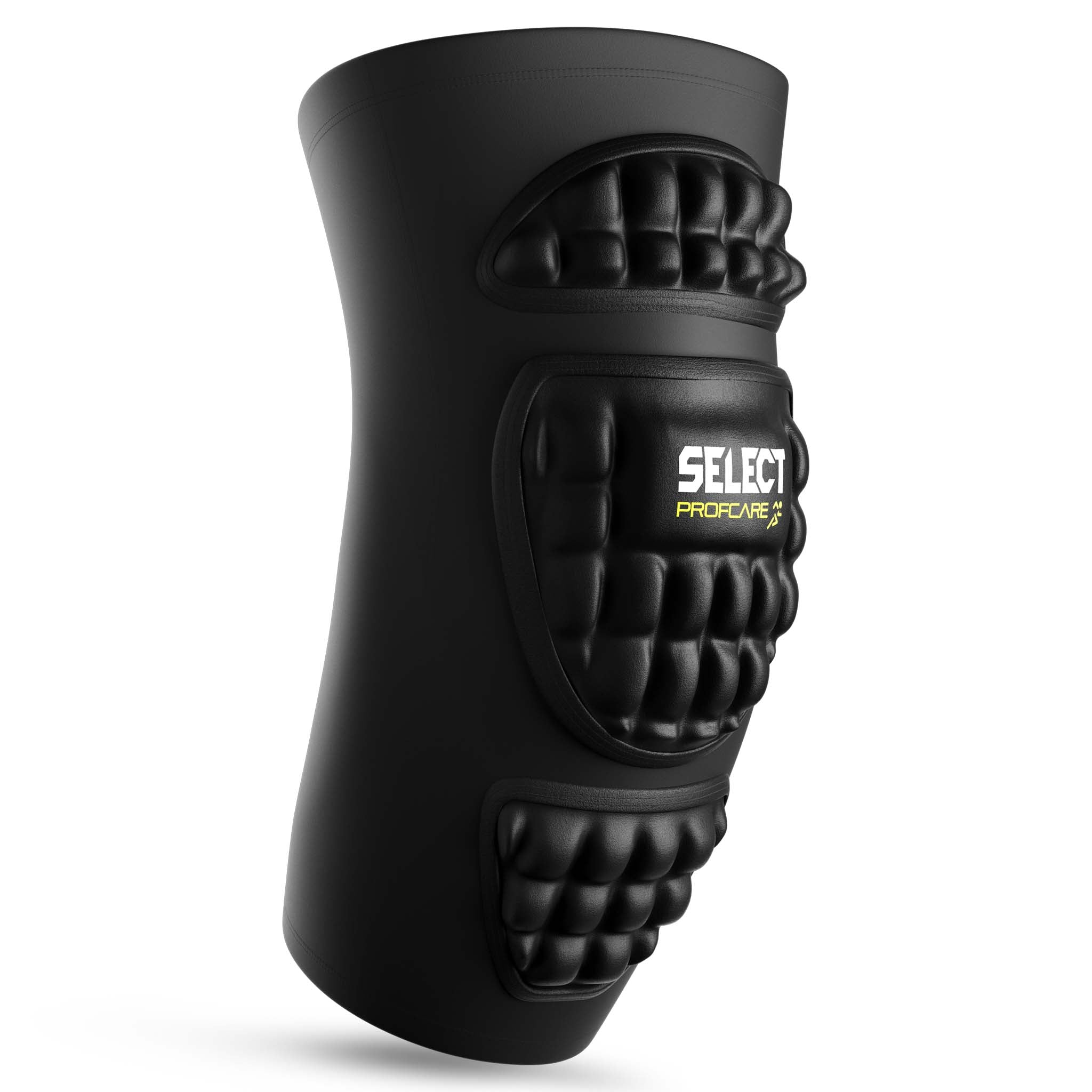 Framsida av svart Compression elbow support 6650, ett sportstöd med vadderat skydd.