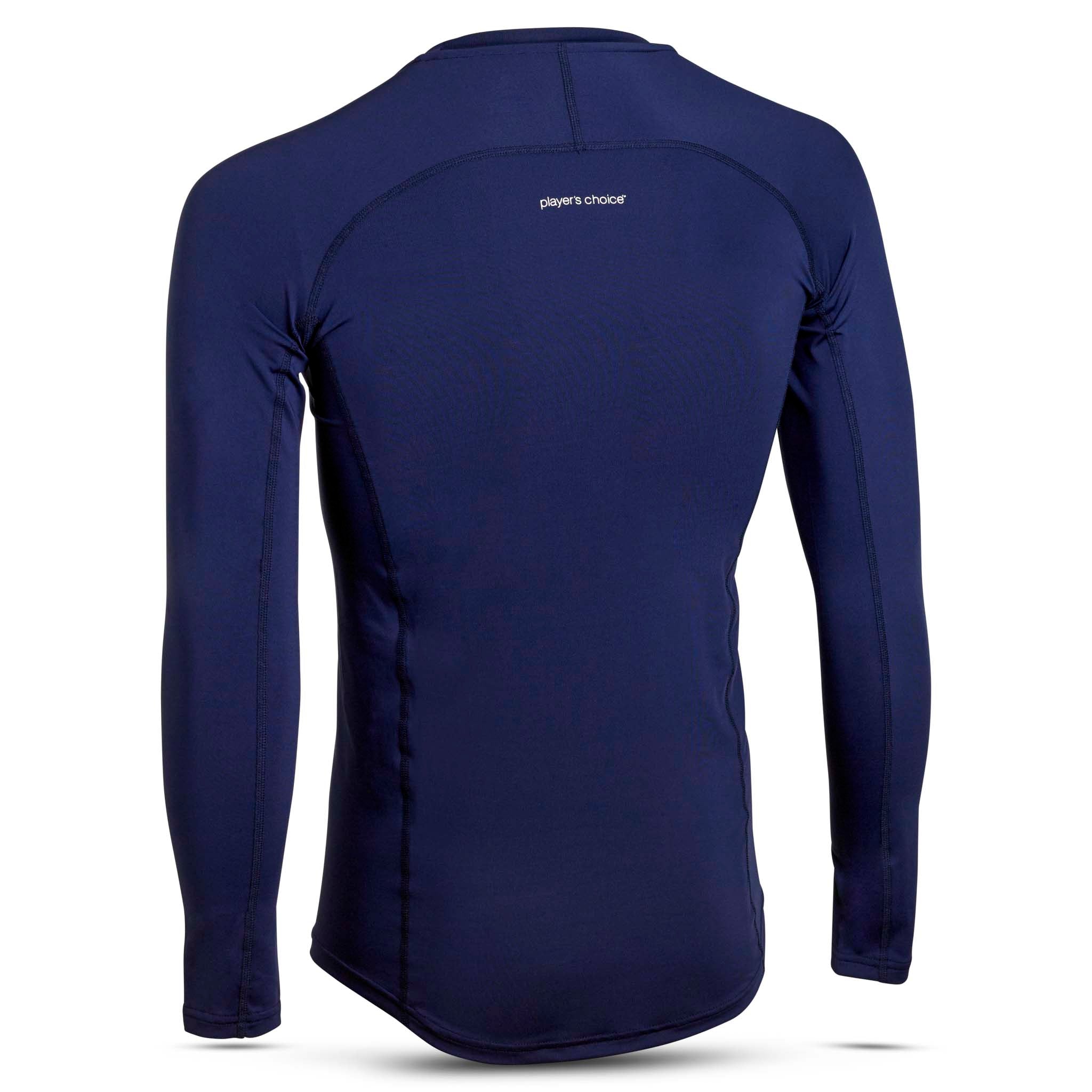 Marinblå långärmad Shirts L/S Baselayer, baksidesvy av football baselayer.
