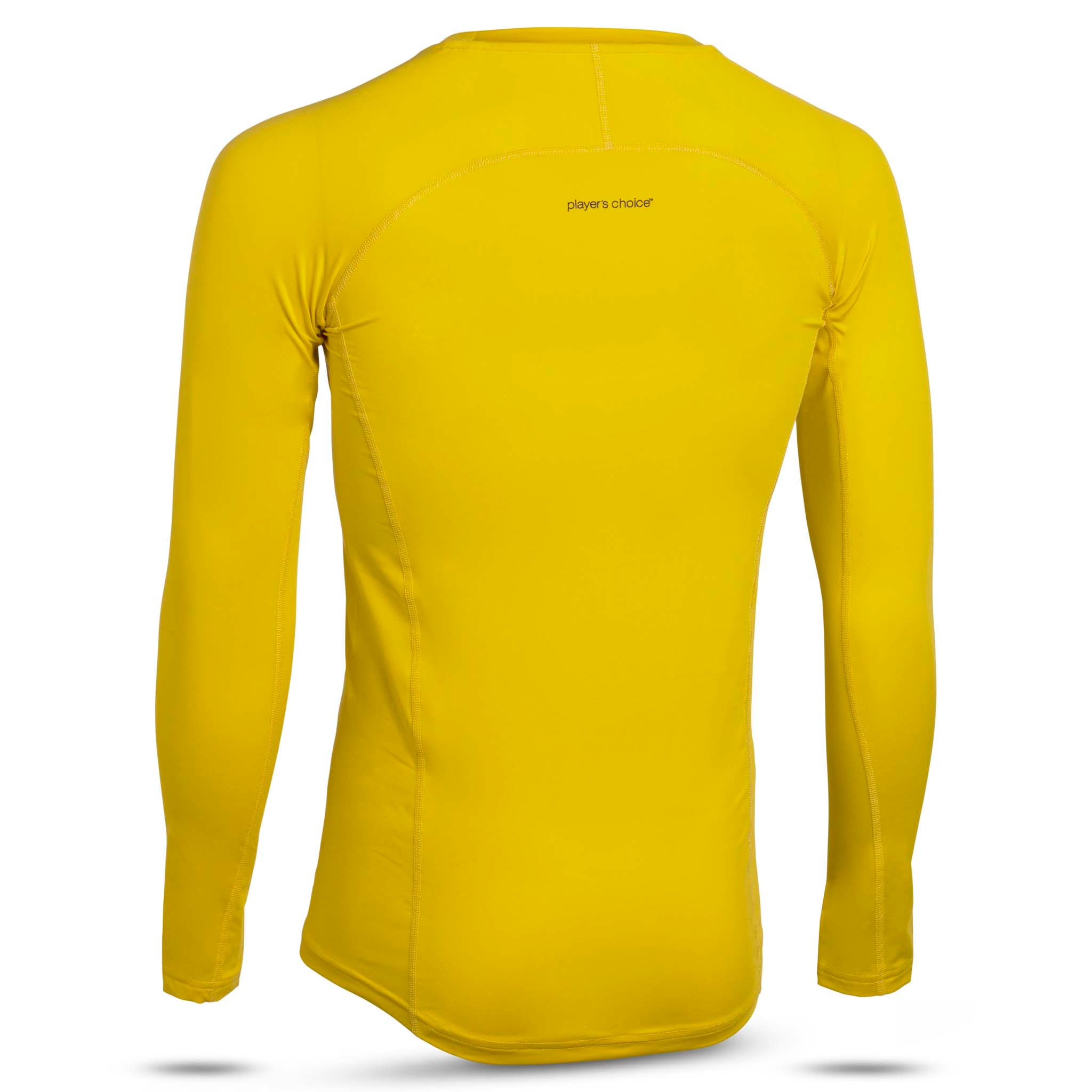 Gul Shirts L/S Baselayer, baksidesvy av den långärmade fotbolls-baselayer-tröjan.