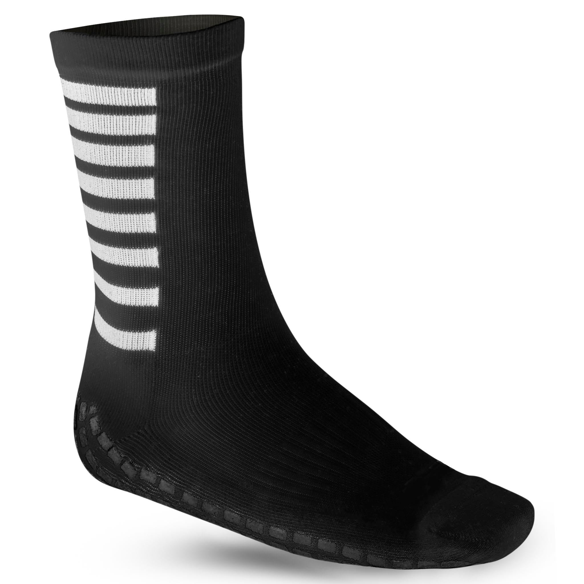 Svarta Sport socks grip v23, Match & Training-kläder, framsida med vita ränder